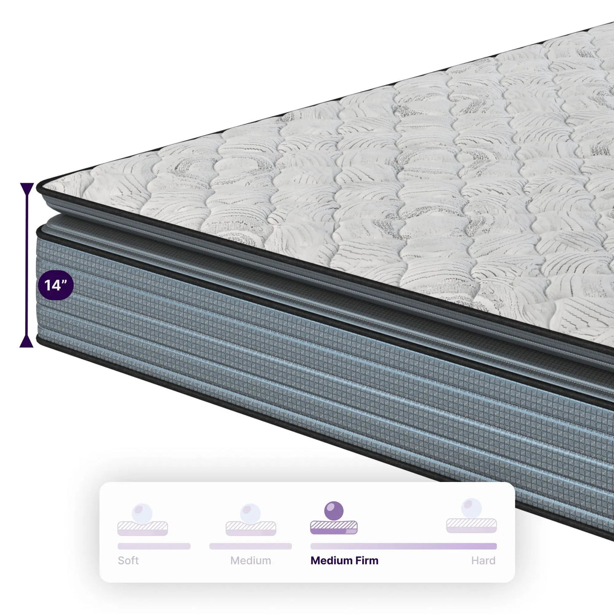 Isabella Hybrid Pillow Top Mattress | 14 Inch Height | Orthopedic Support | Adjustable Base Compatible