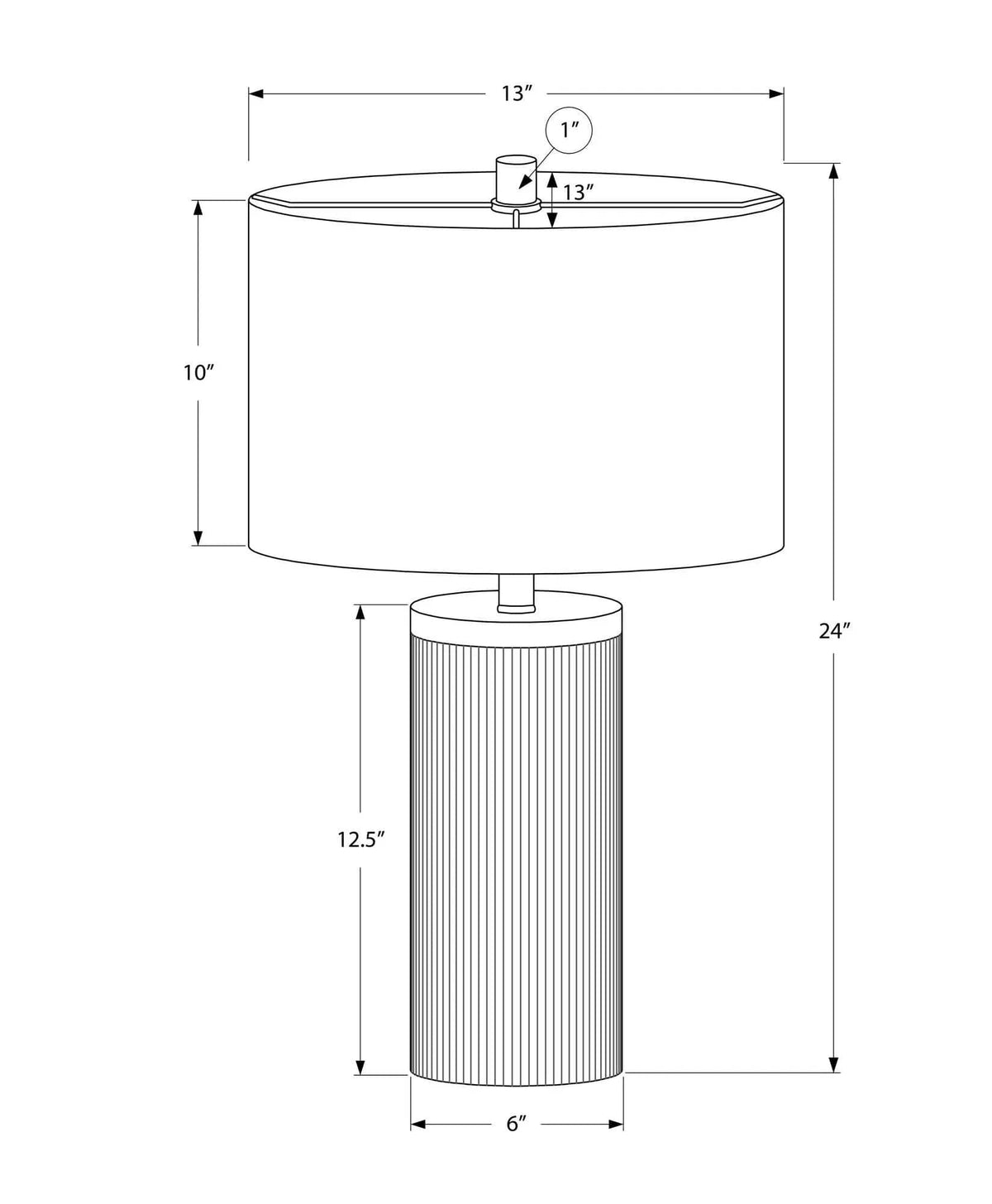 Lighting, Table Lamp, Concrete, Modern - | 13 x 13 x 24 in | Linen & Concrete | Black