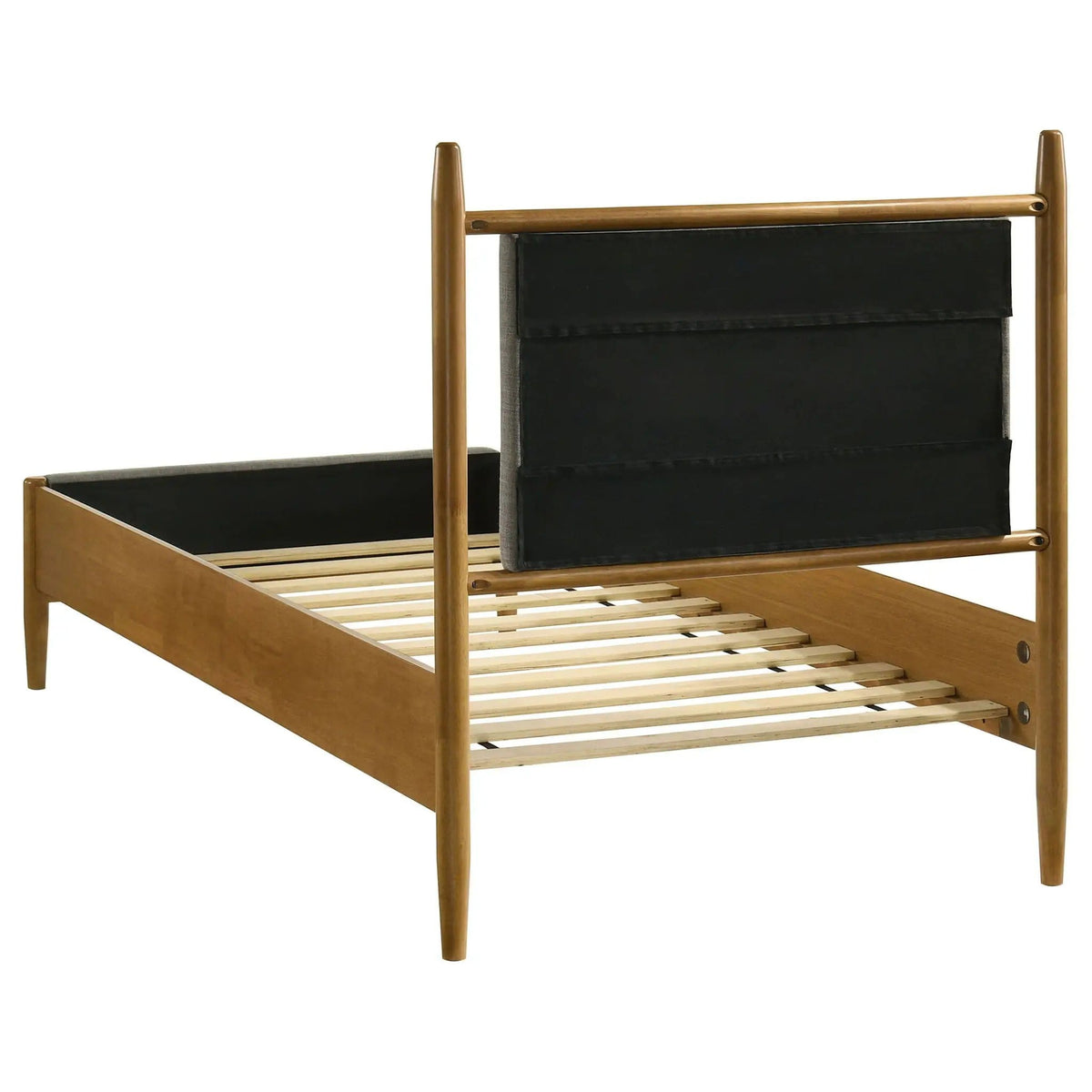 Mason 46-inch Twin Panel Platform Bed Grey and Light | 42.25 x 80 x 45.75 in | Rubberwood & Engineered Wood | Brown