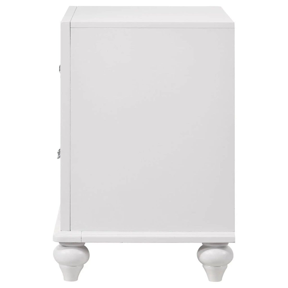 Barzini 2-drawer Nightstand | 25.25 x 16.5 x 25.25 in | Crystal | White
