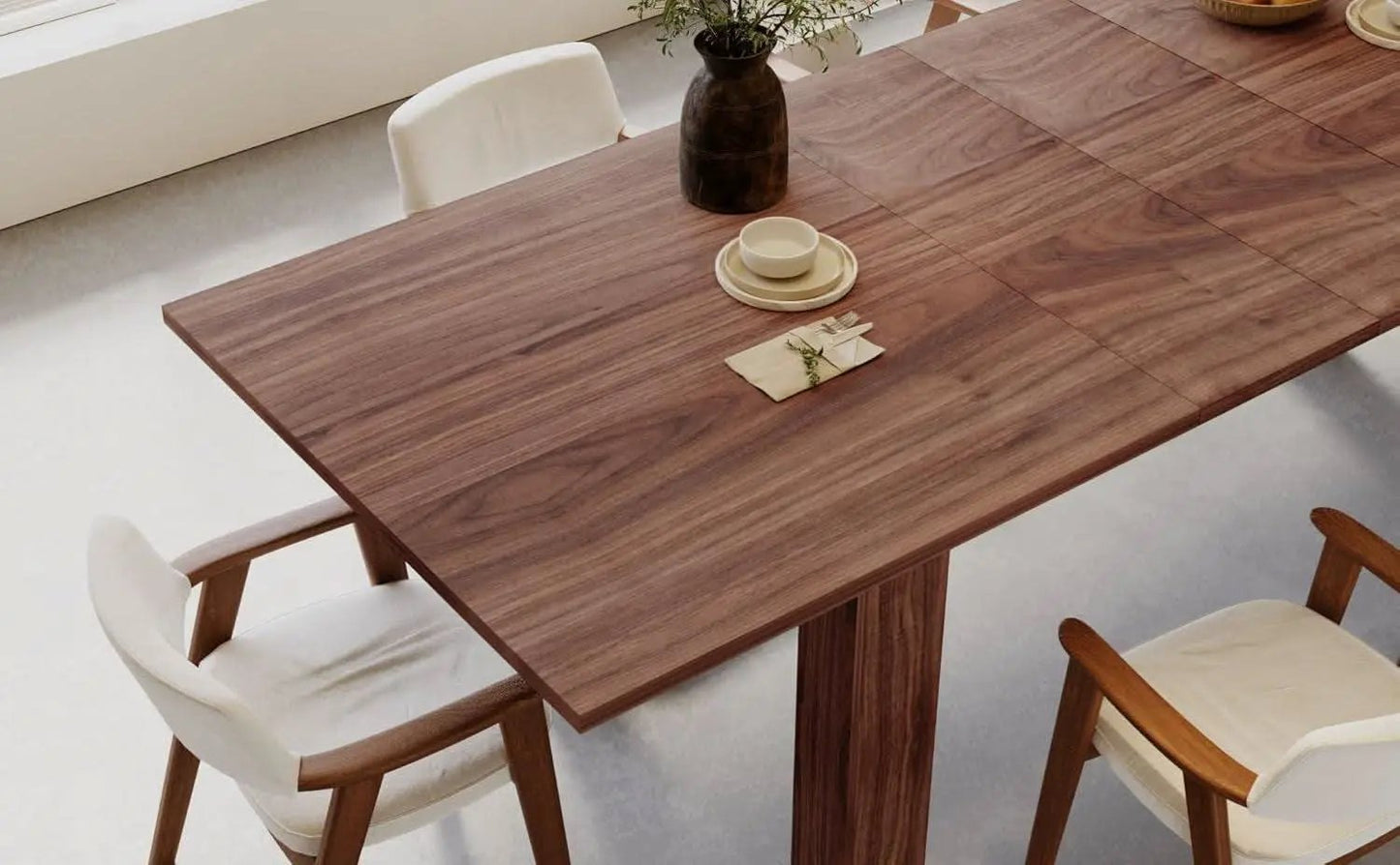 Expandable Dining Table For 6 To 8 Seater Brown Engineered Wood from PriceLows™