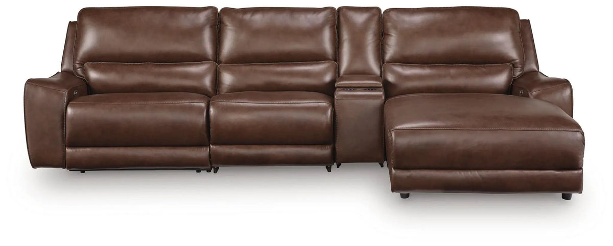 DeepWakes Power Reclining Sectional | Chaise Included | Ultra-Stylish Design | 130 Inch Length