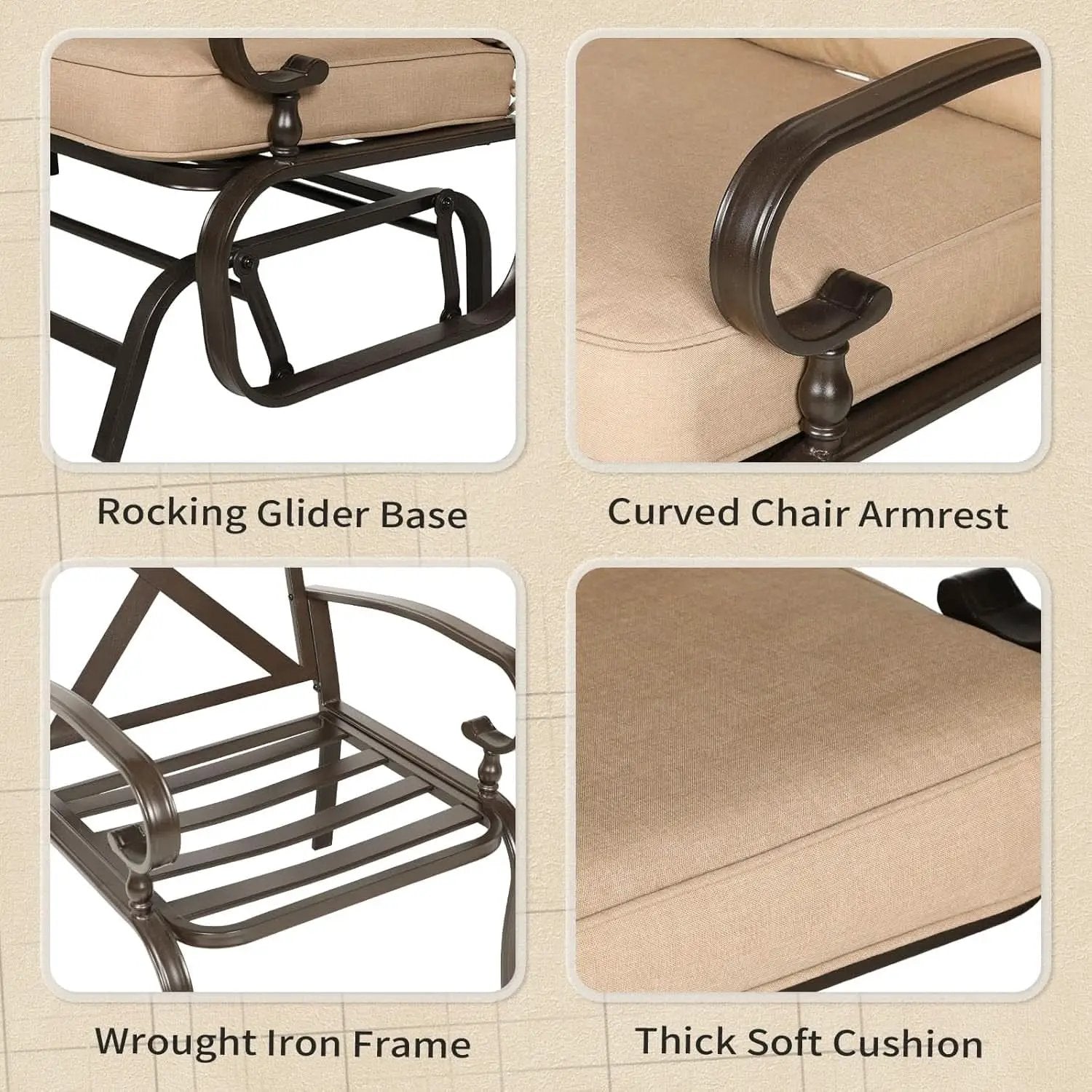 Five Piece Outdoor Metal Patio Furniture Conversation Set from PriceLows™