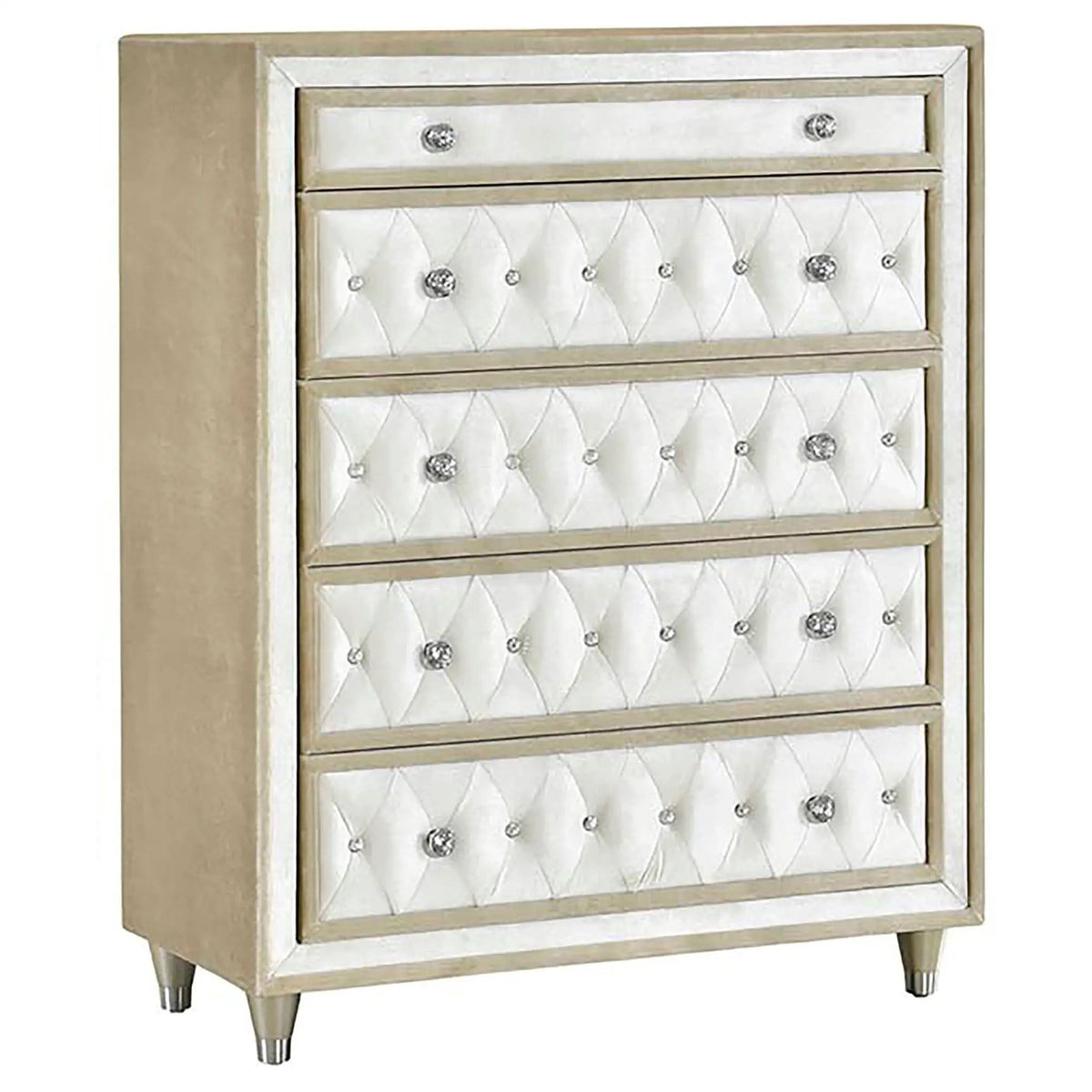 Antonella 5-piece Eastern King Bedroom Set | 5-Piece Set | Crystal | Ivory