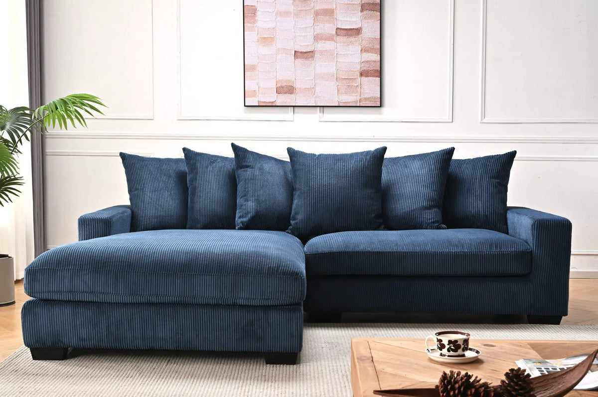 Luxe Oversized Sectional Sofa | 2 Piece L Shaped Couch | Chaise Included | Deep-Seated Design