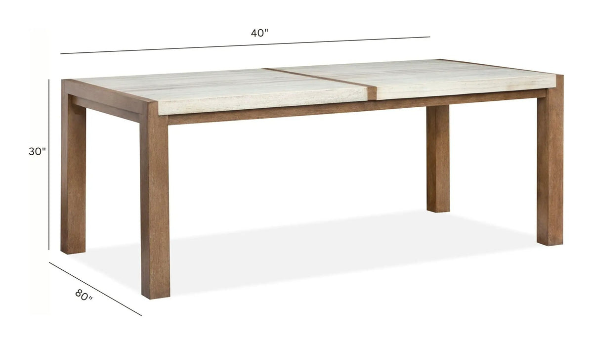 Plum Creek Rectangular Dining Table | 80 Inch Width | Serene Seasonless Style | Natural Beauty