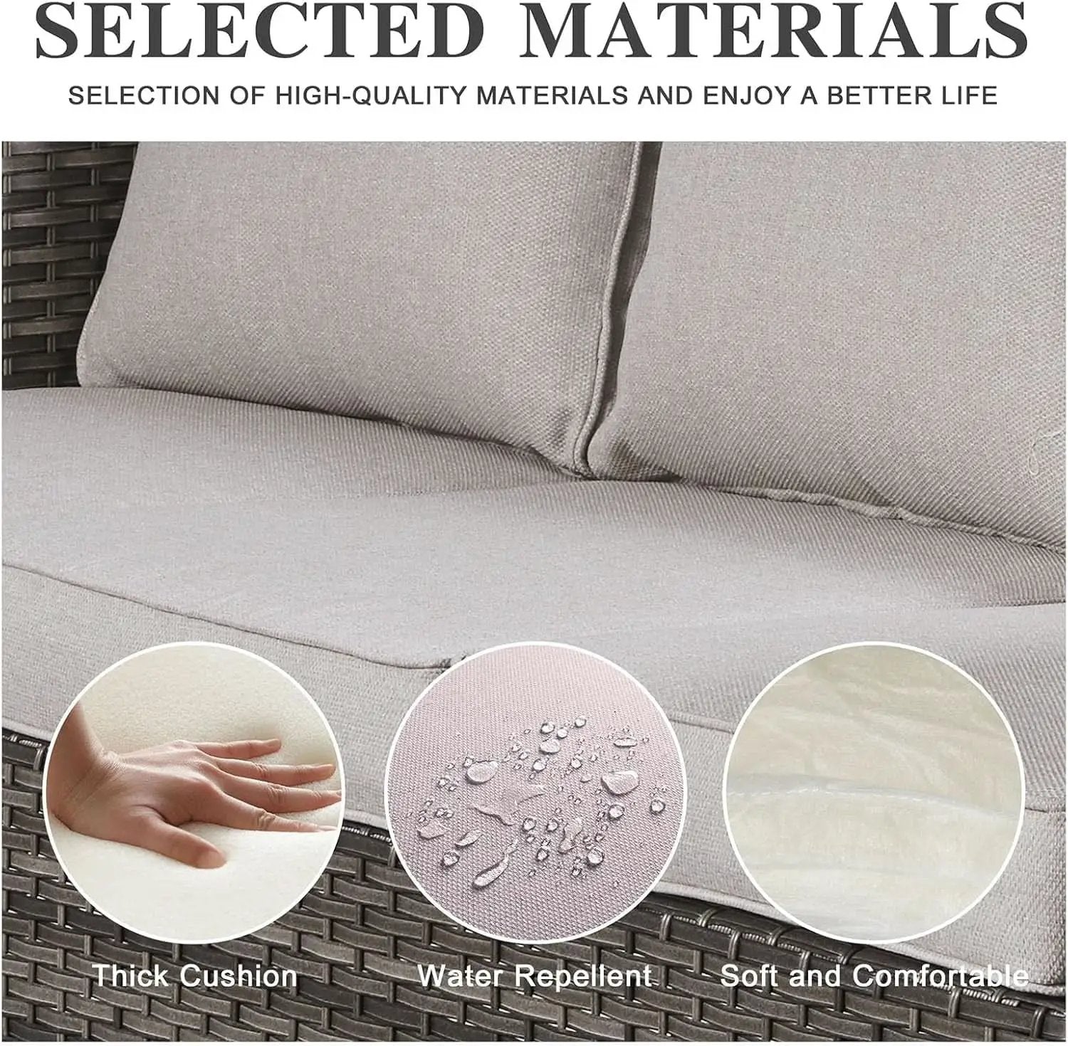 Oversize Outdoor Wicker Patio Sofa Set With Swivel Chairs from PriceLows™