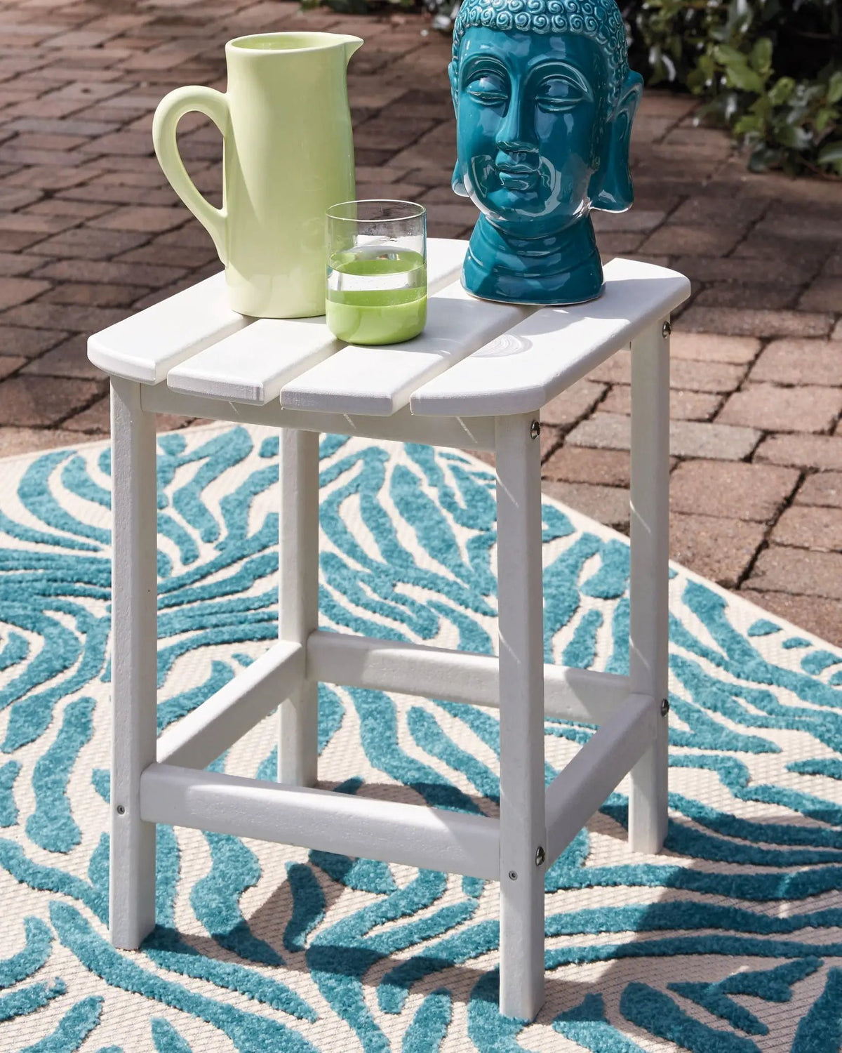 Sundown Treasure Outdoor End Table | MEGA-TUFF Polyethylene | Cottage Style | Weather Resistant