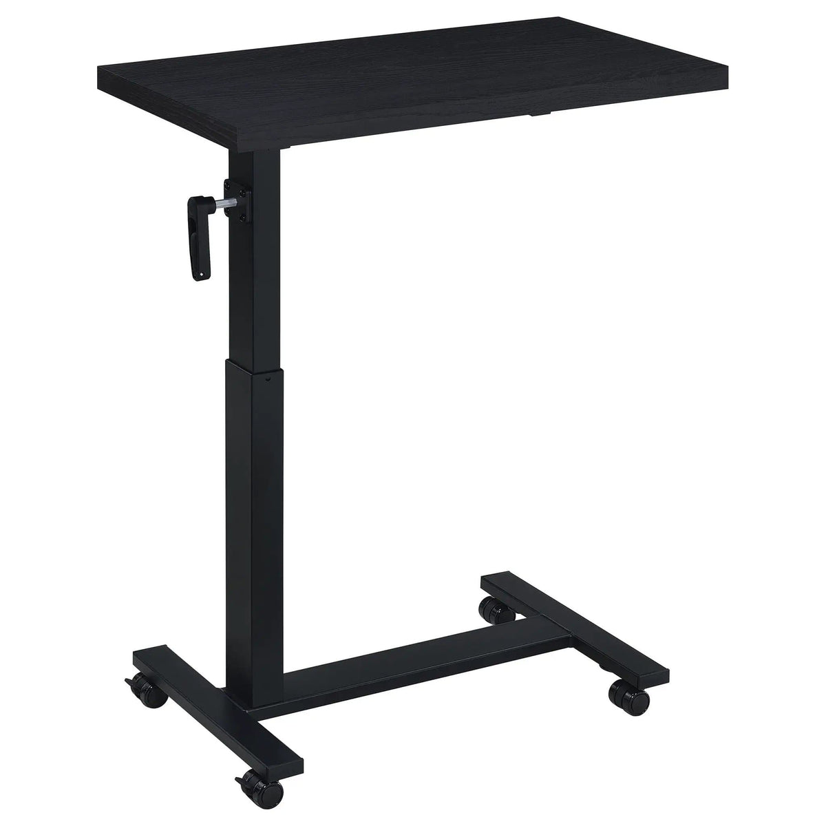 Westpark Height Adjustable Mobile Bedroom C-Table | 28 x 15.5 x 27.75 in | Steel & Wood | Black