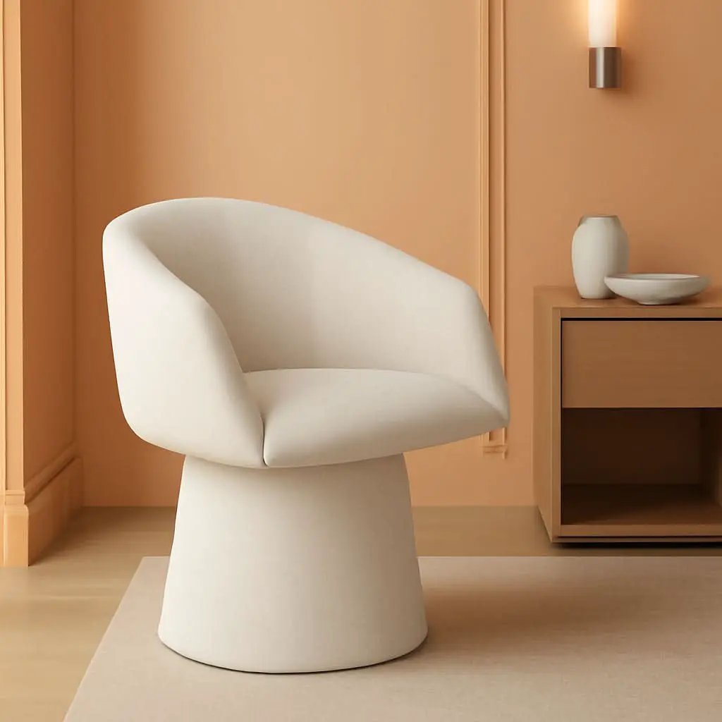 360 Degree Modern Swivel Linen Dining Chairs Set Of 4 from PriceLows™