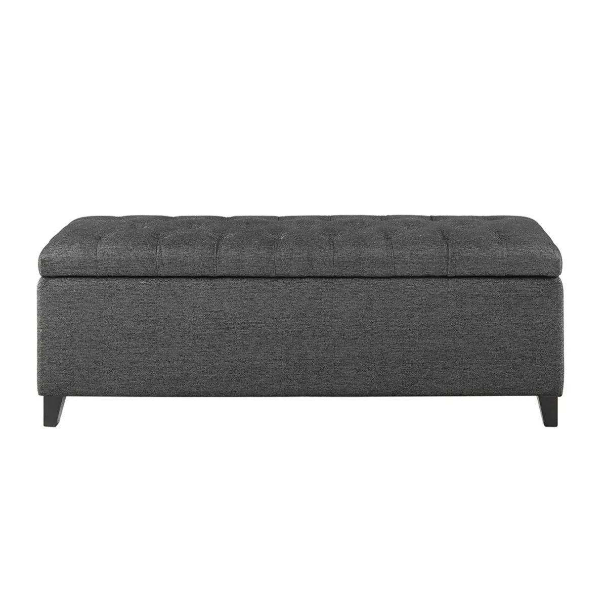 Tufted Soft Close Storage Bench | Button Tufted Top | Solid Wood Legs | 49 Inch Width