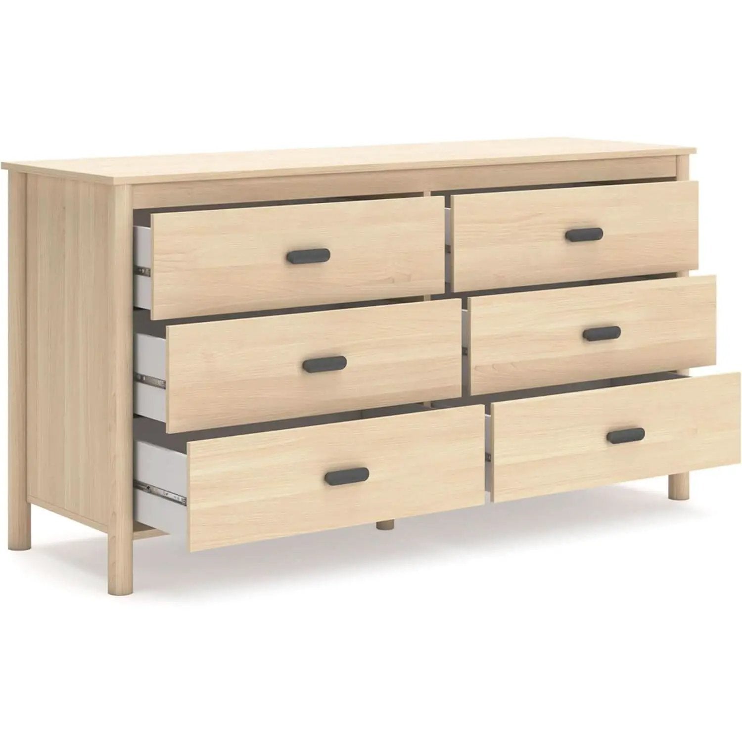 Light Brown Six Drawer Dresser For Bedroom Storage from PriceLows™