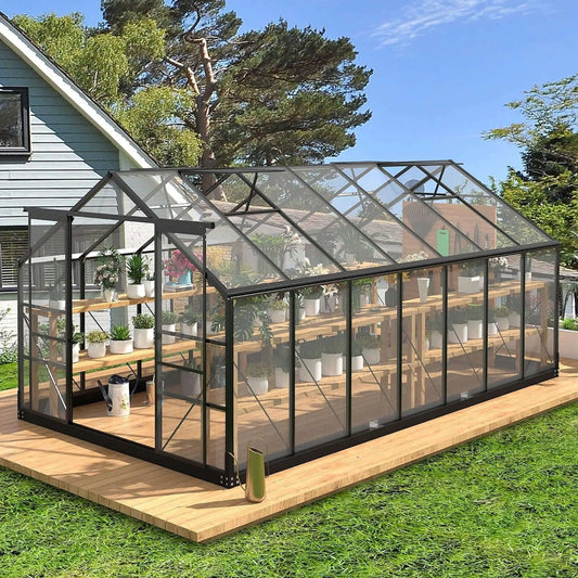 Premium Outdoor Walk-In Polycarbonate Greenhouse With Roof Vents & Sliding Doors, 4MM | Outdoor Living Use | Everyday Use | Outdoor Living