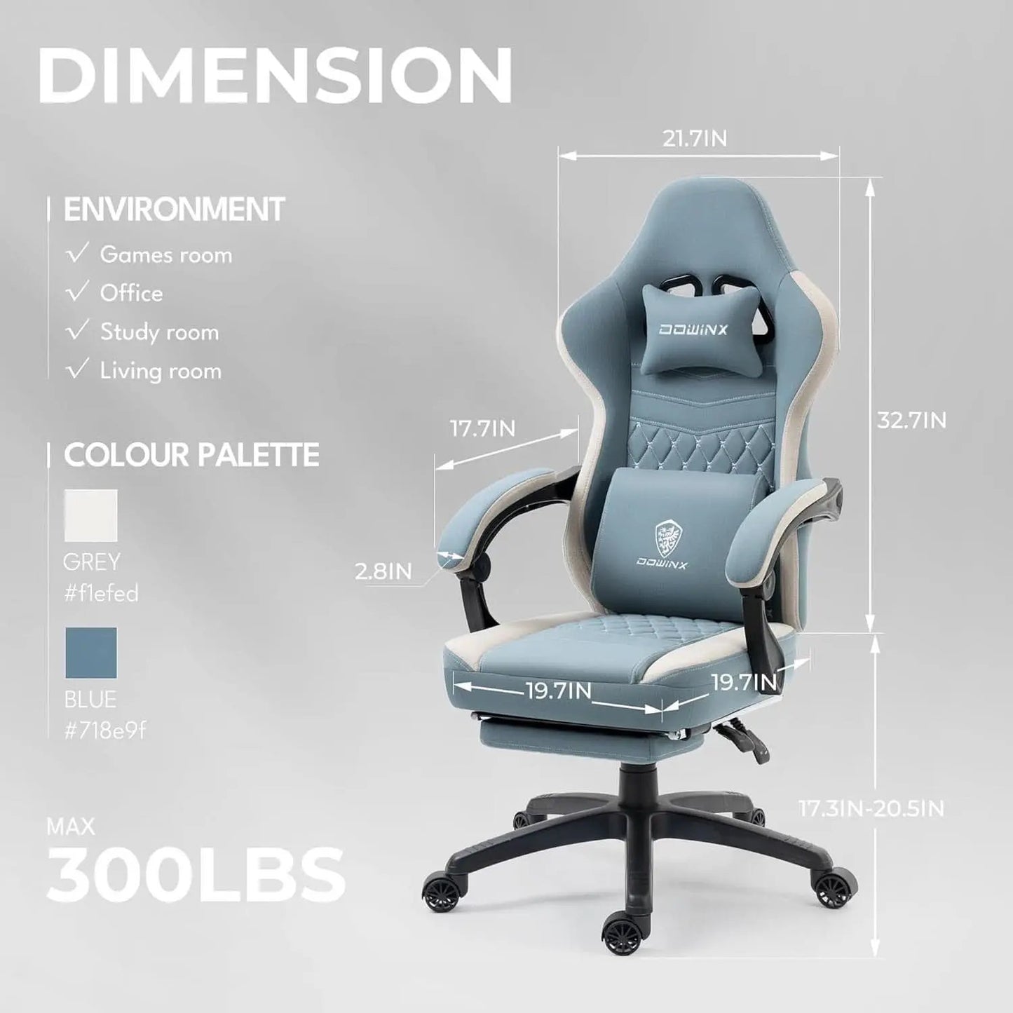 Blue Gaming Chair With Pocket Spring Cushion For Long Gaming Sessions from PriceLows™