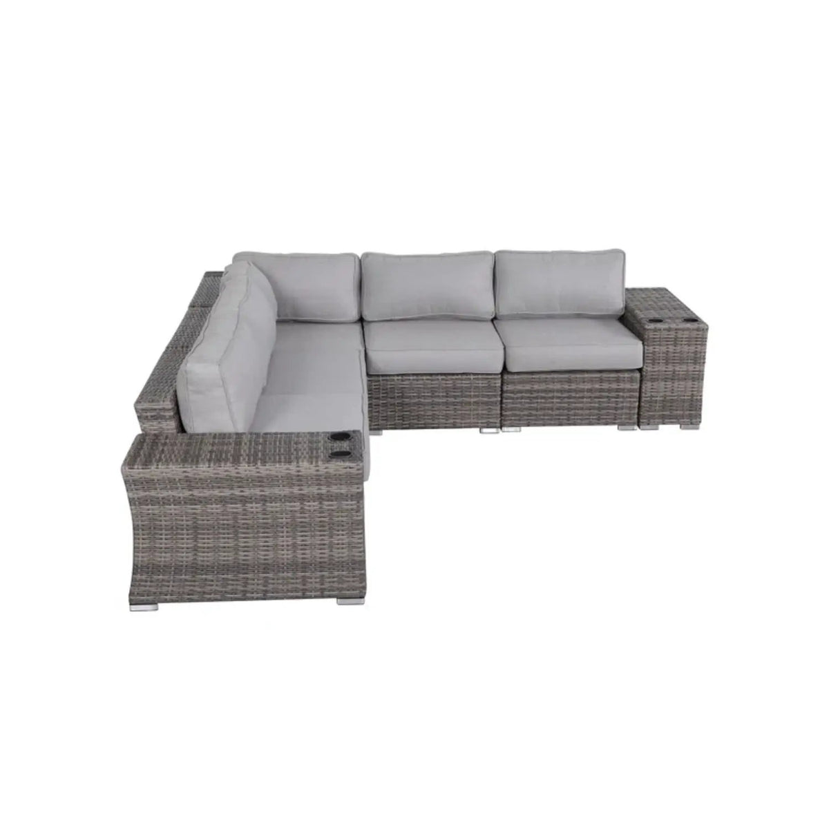 Rattan Sectional Sofa Set | Cushions Included | Durable Wicker Design | No Assembly Required