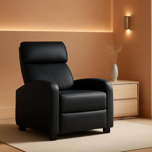 PU Leather Recliner Sofa With Lumbar Support Contemporary from PriceLows™