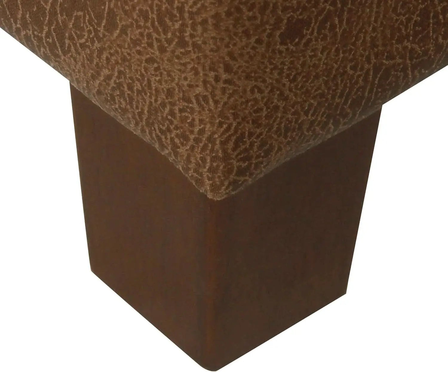Small Distressed Brown Faux Leather Storage Ottoman from PriceLows™