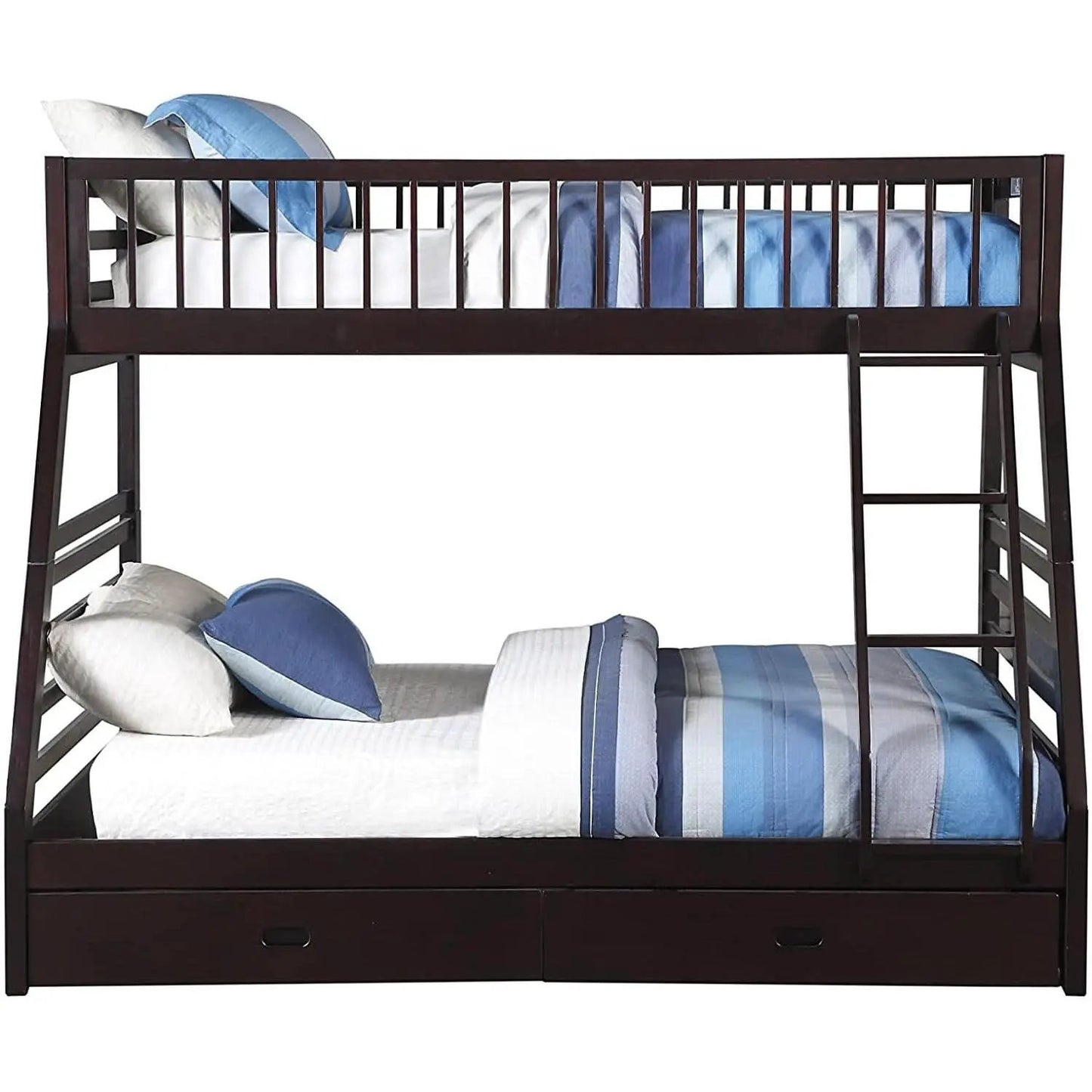 XL Twin Over Queen Bunk Bed With Drawers Espresso Finish from PriceLows™