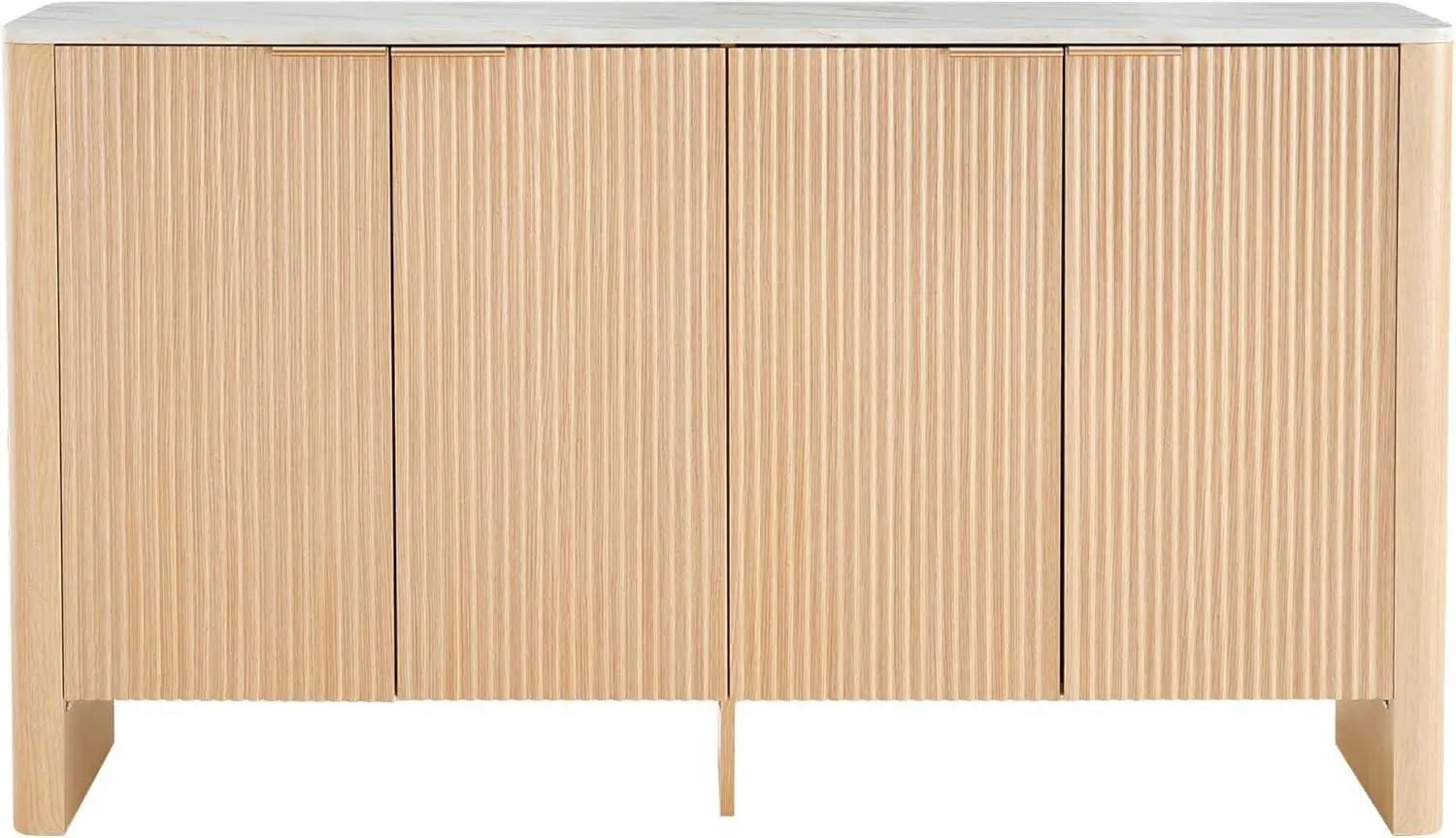 61 Inch Oak Sideboard Cabinet With Adjustable Shelves from PriceLows™