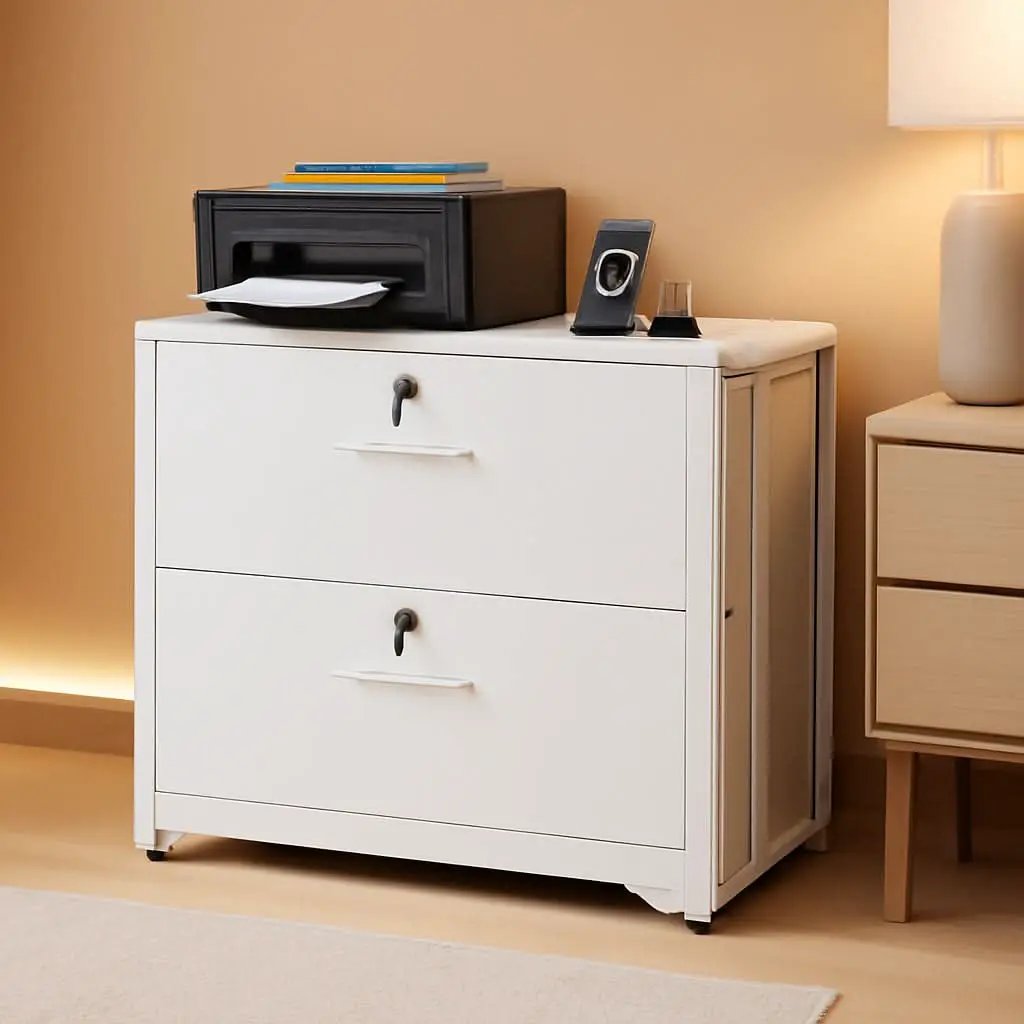 Lockable File Cabinet With Charging Station For Home Office from PriceLows™