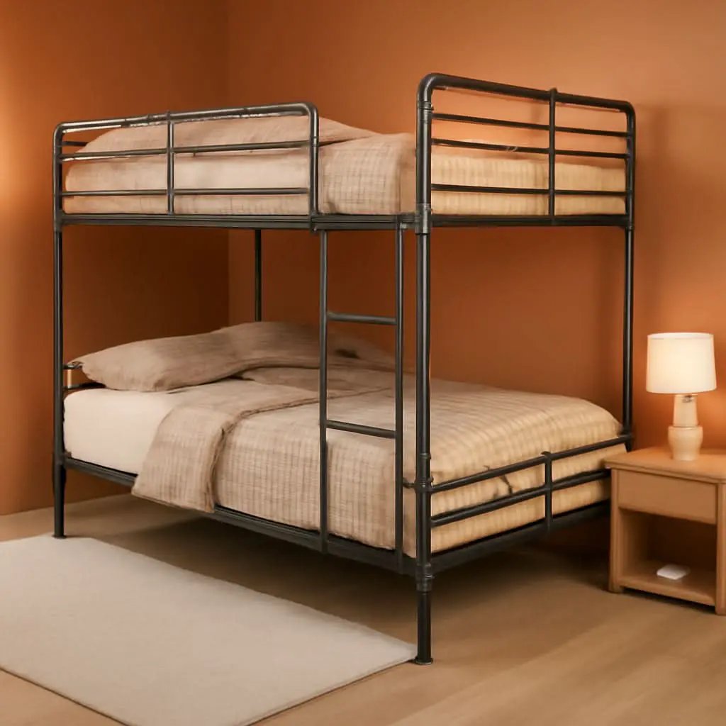 Brantley II Queen Over Queen Metal Bunk Bed Sandy Black from PriceLows™