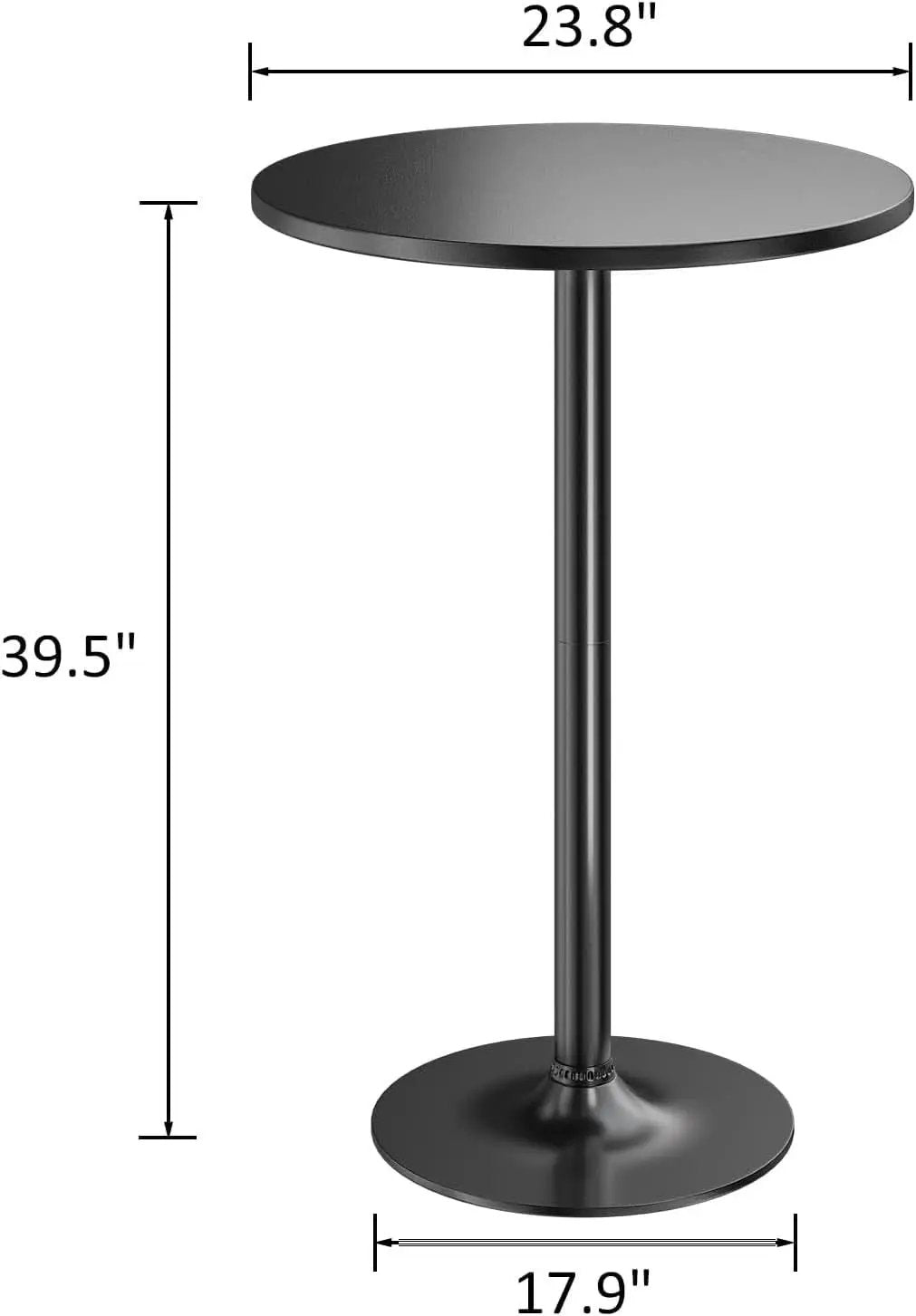 Obsidian Bar Height Pub Table With Industrial Strength from PriceLows™