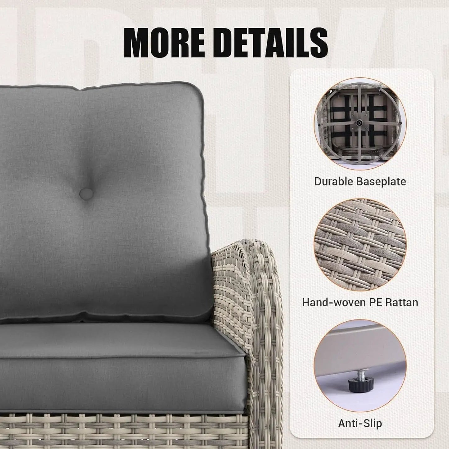 Patio Swivel Rocking Chair Set with Fire Pit from PriceLows™