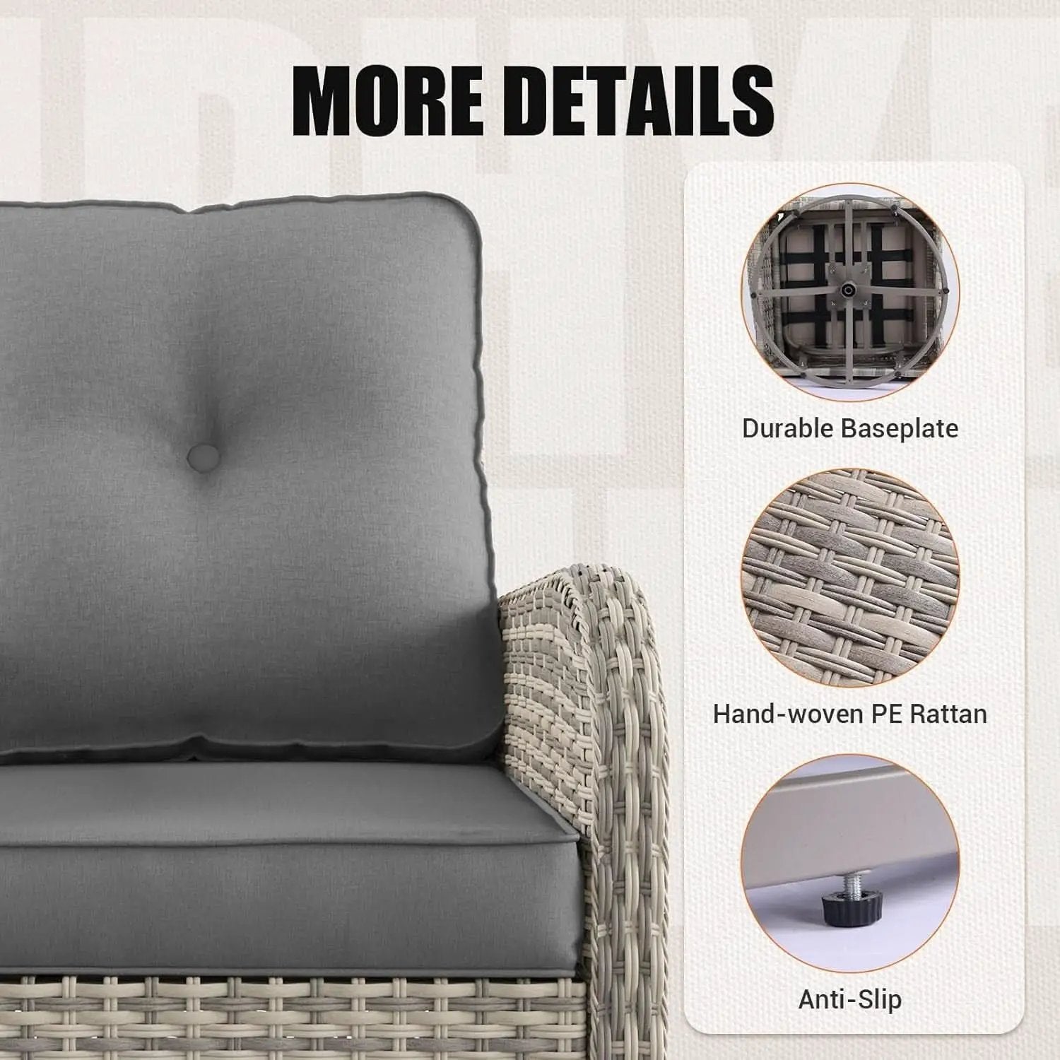 Patio Swivel Rocking Chair Set with Fire Pit from PriceLows™