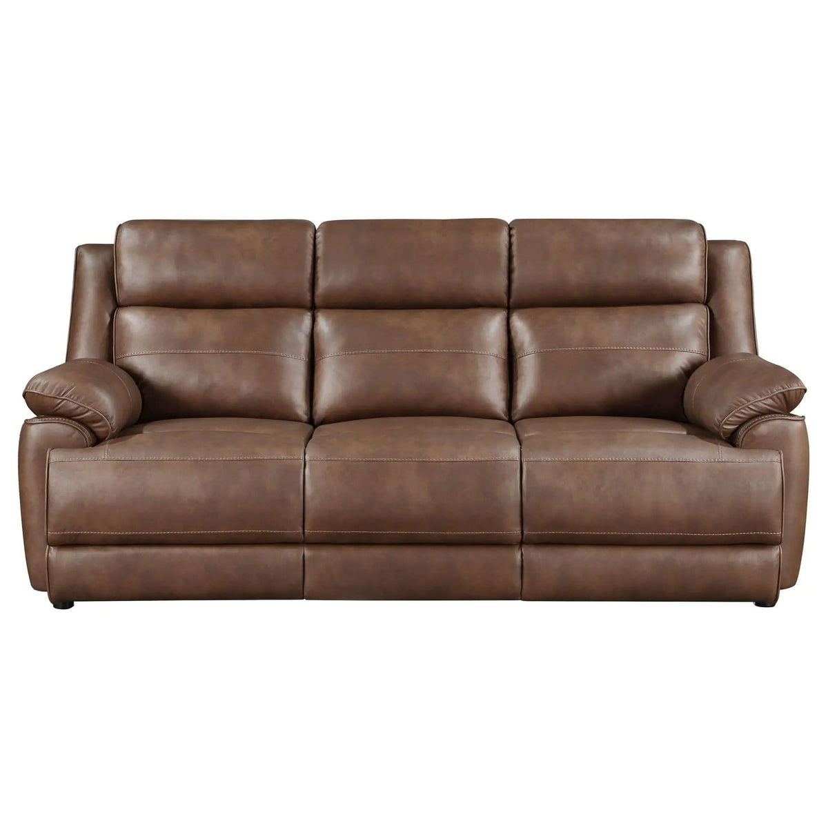 Ellington 2-piece Upholstered Padded Arm Sofa Set | 2-Piece Set | Faux Leather | Dark Brown