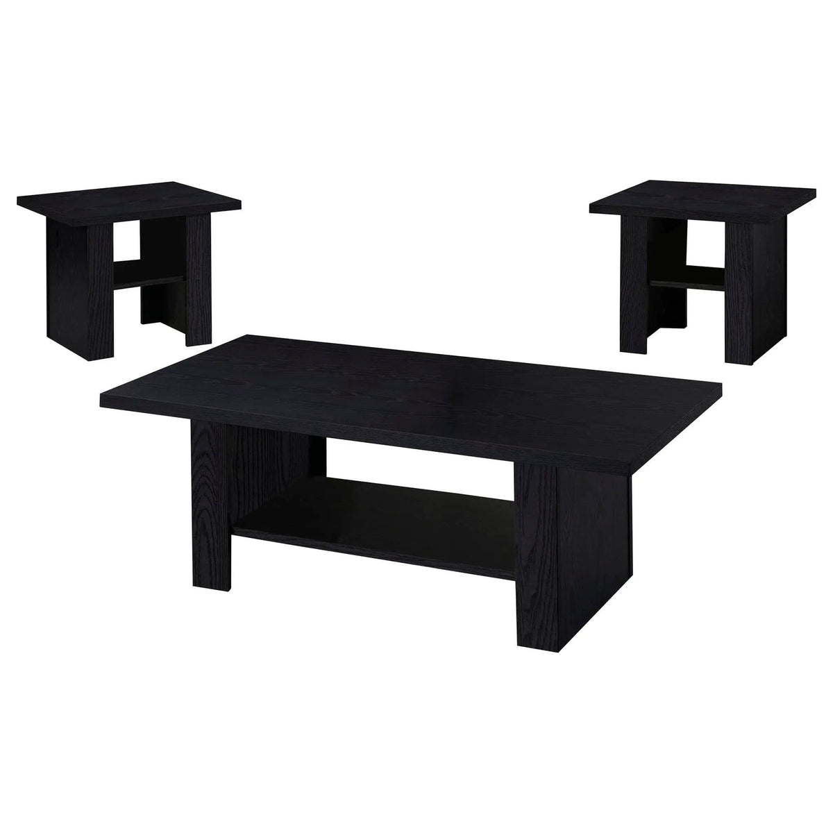 Rodez 3-piece Engineered Wood Coffee Table Set | 3-Piece Set | Engineered Wood & Veneer | Black