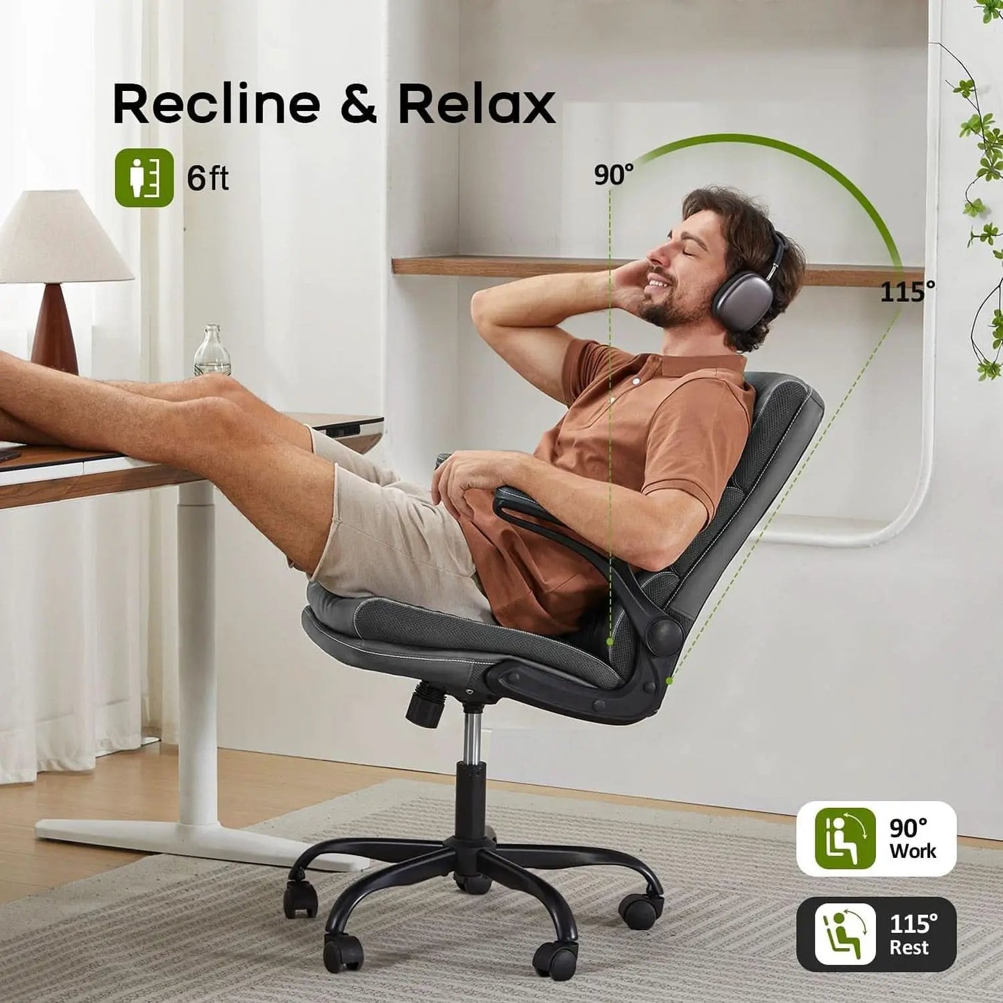 Gray Ergonomic Office Chair With Adjustable Height from PriceLows™