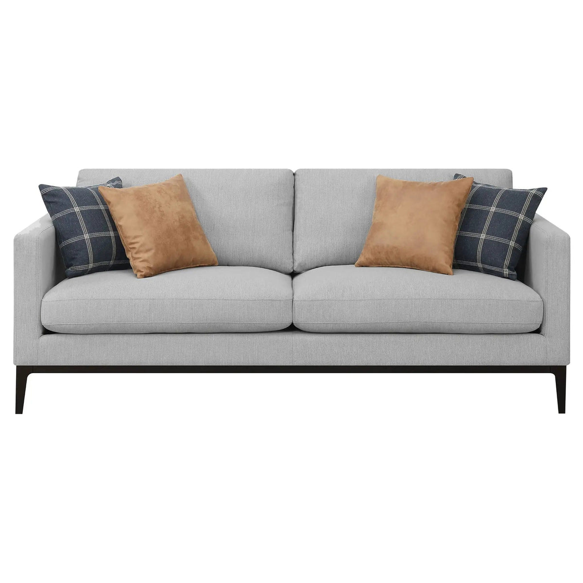 Apperson 3-piece Upholstered Track Arm Sofa Set Light | 3-Piece Set | Living Room Furniture | Grey
