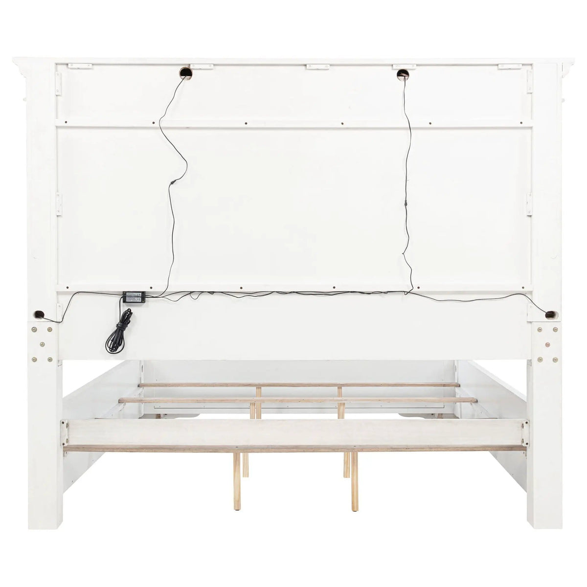 McKinney Eastern King LED Light Panel Bed Vintage | 86.75 x 90 x 74.25 in | Engineered Wood | White