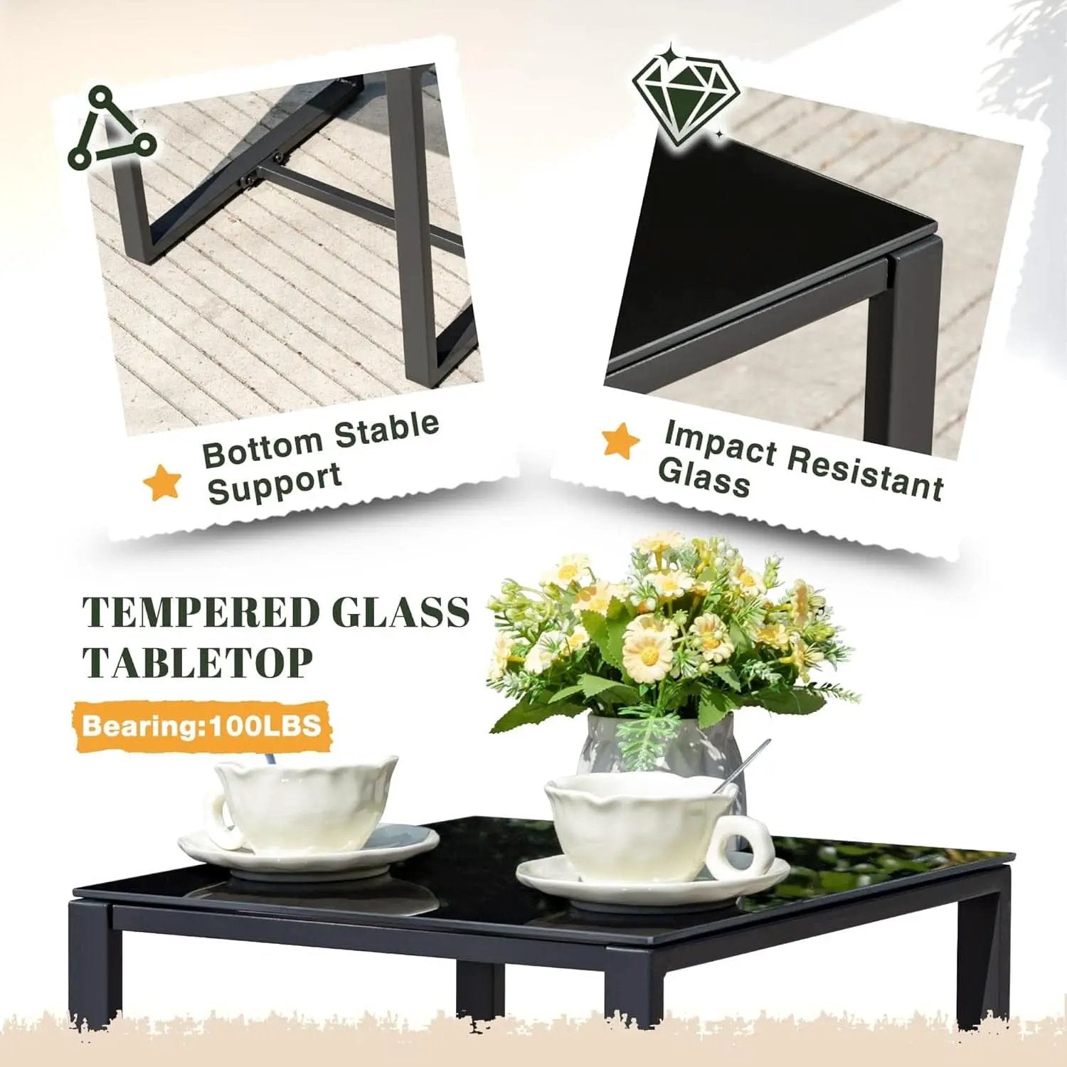 All Weather Outdoor Rocking Chair Set with Cushions from PriceLows™