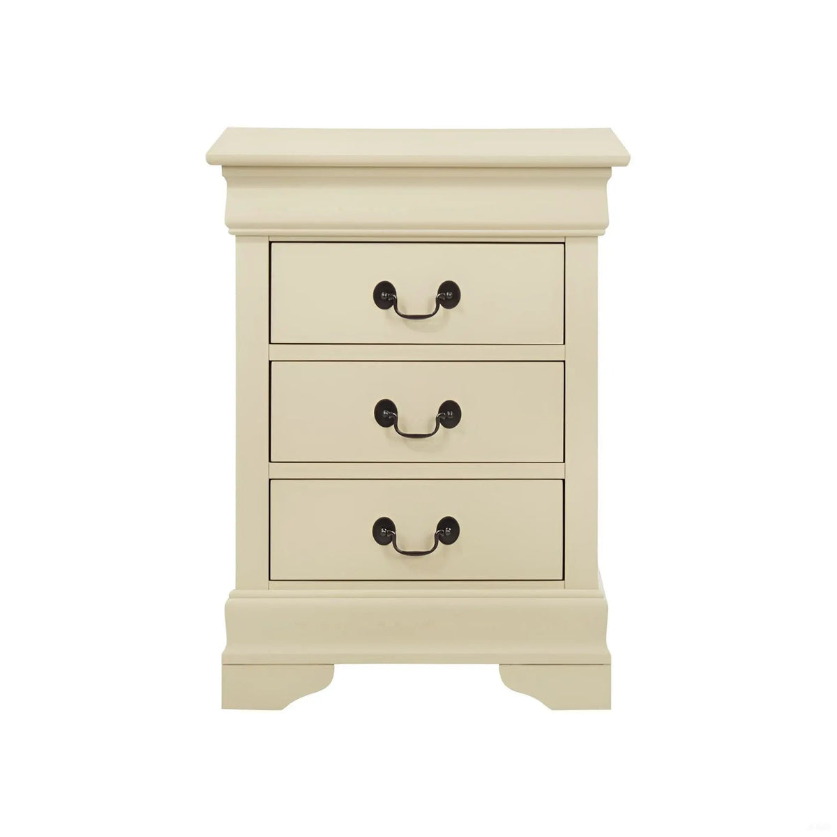 Louis Phillipe Nightstand | Traditional Wood Design | English Dovetailed Drawers | Metal Center Guides