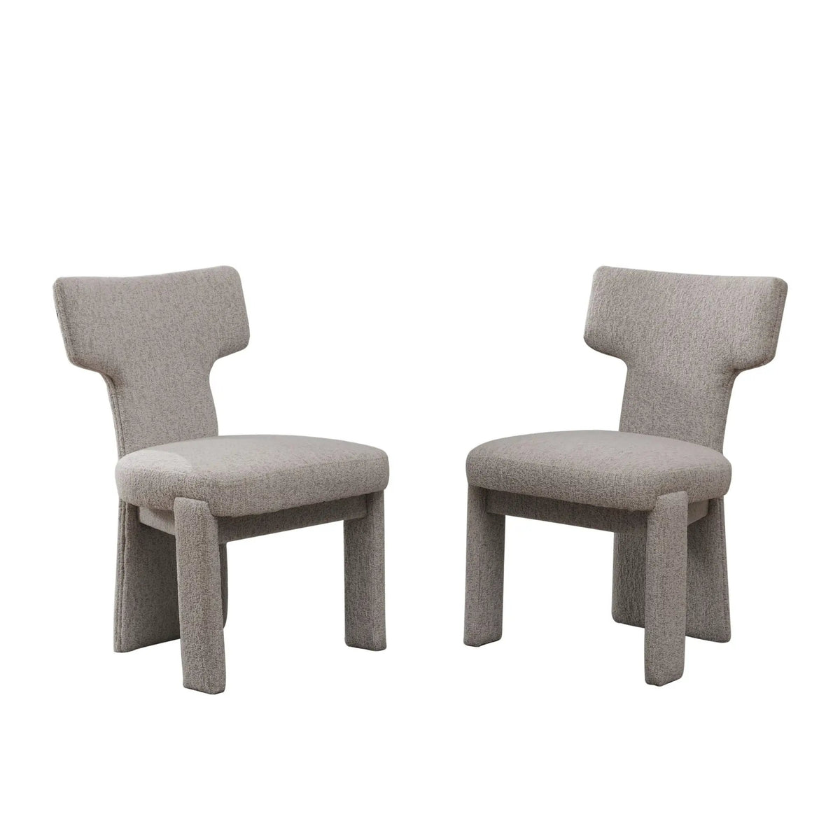 Armless Accent Chairs | Curved Back | Futuristic Design | Foam Padded Fabric