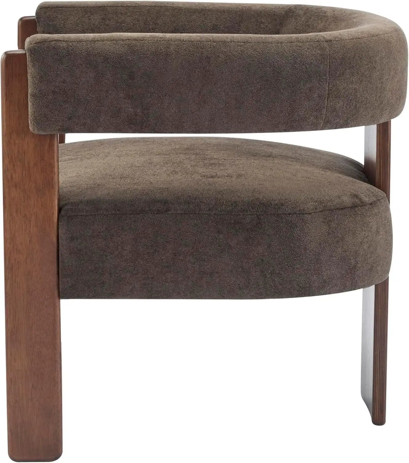 Dark Brown Velvet Upholstered Accent Chair Cushion from PriceLows™
