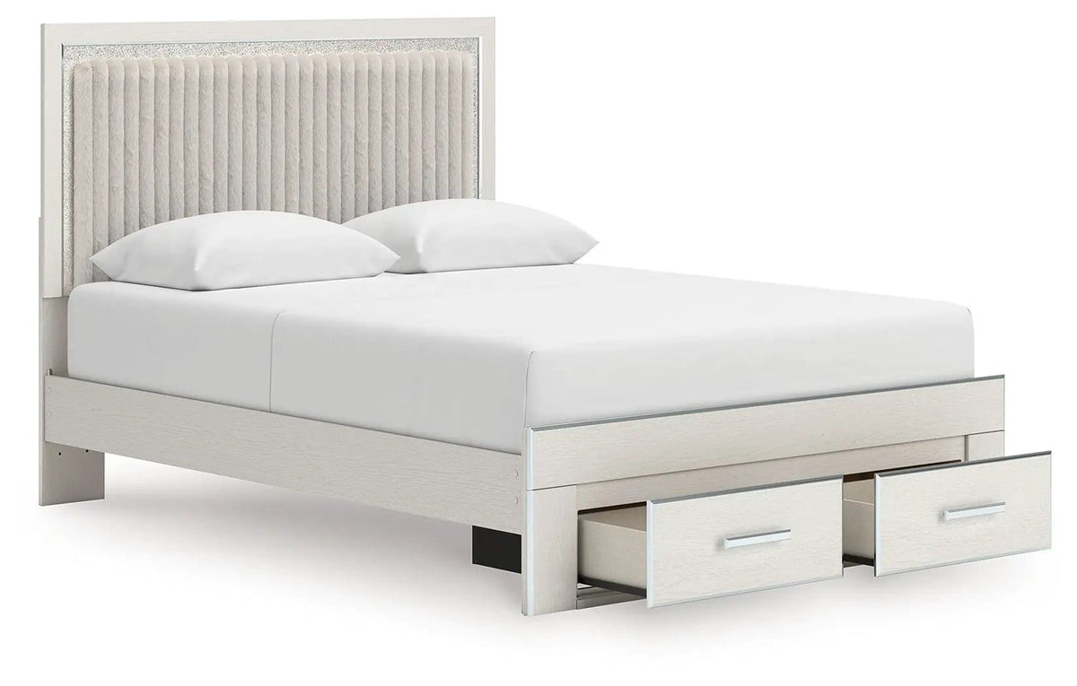 Zuraleus Upholstered Panel Platform Storage Bed | 4 Pieces | Bedroom Furniture | Bedroom