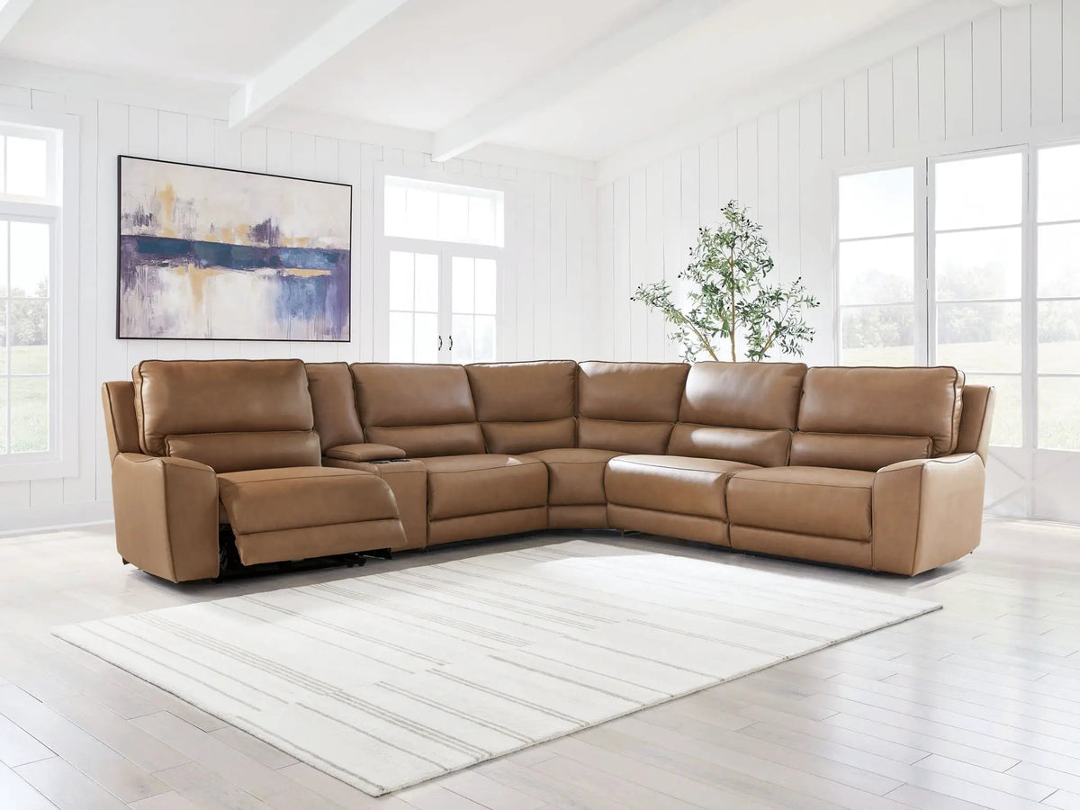 DeepWakes Power Reclining Sectional | Chaise Included | Ultra-Stylish Design | 130 Inch Length