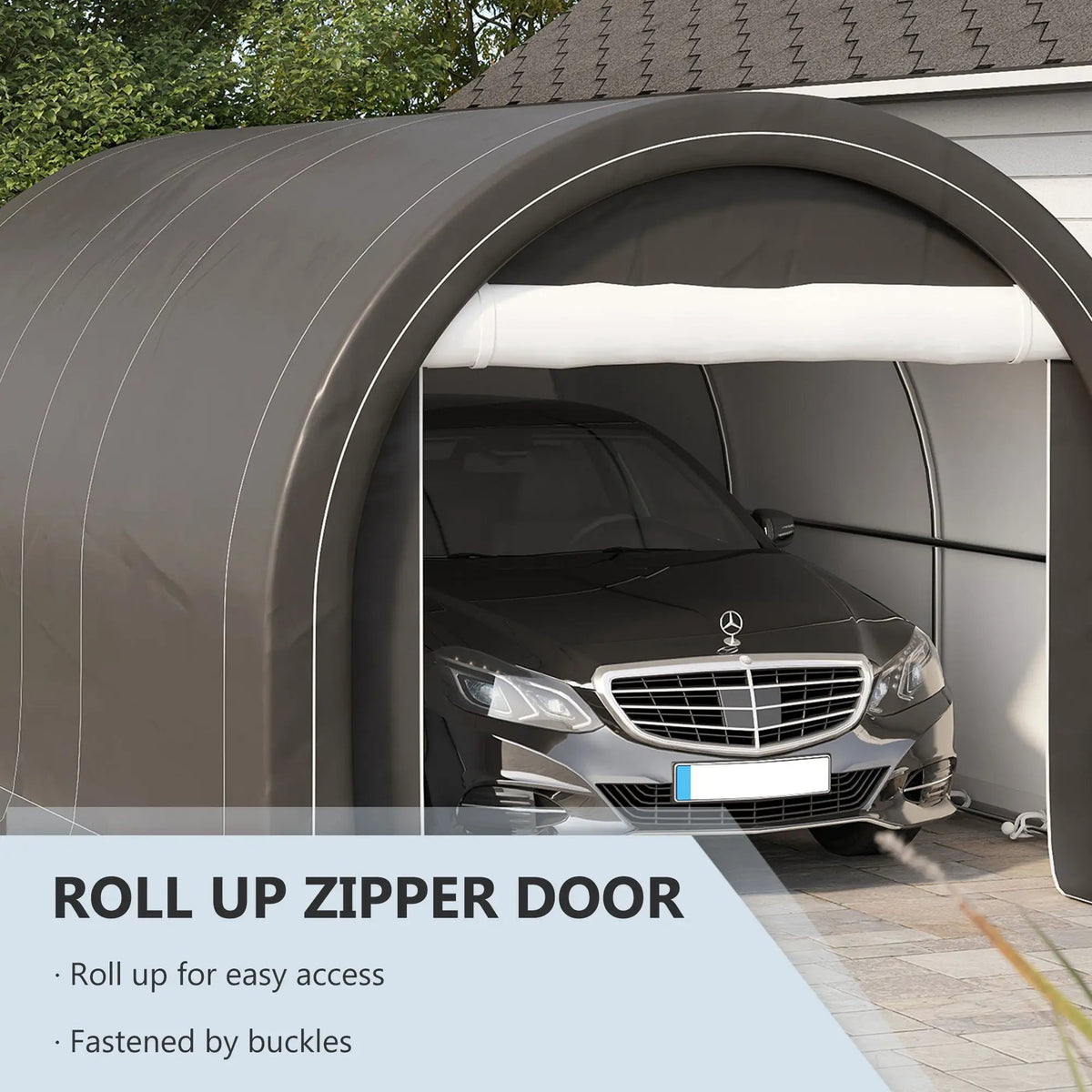 Outsunny Portable Carport | 10 x 16 Ft | Heavy Duty Storage Tent | Large Zippered Door