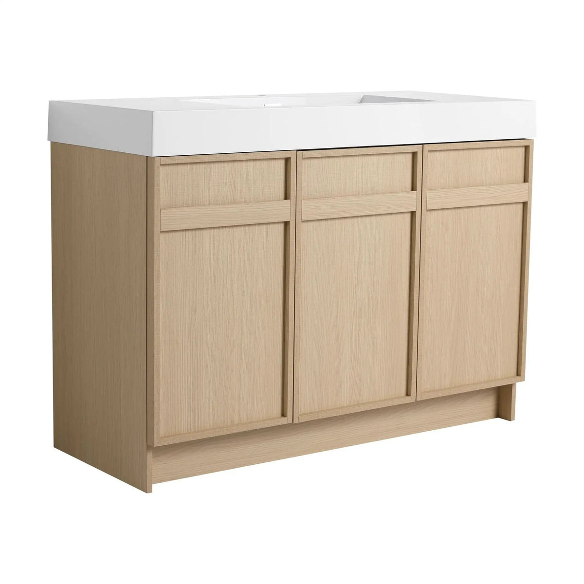 Freestanding Bathroom Vanity With Resin Sink & Soft Close Cabinet Doors | 3 Pieces | Stainless Steel & Plywood | Bathroom