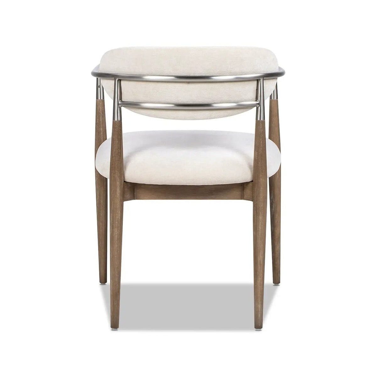Artemis Mixed Material Upholstered Dining Arm Chair | 22 x 23 x 30.5 in | Rubberwood | Warm White