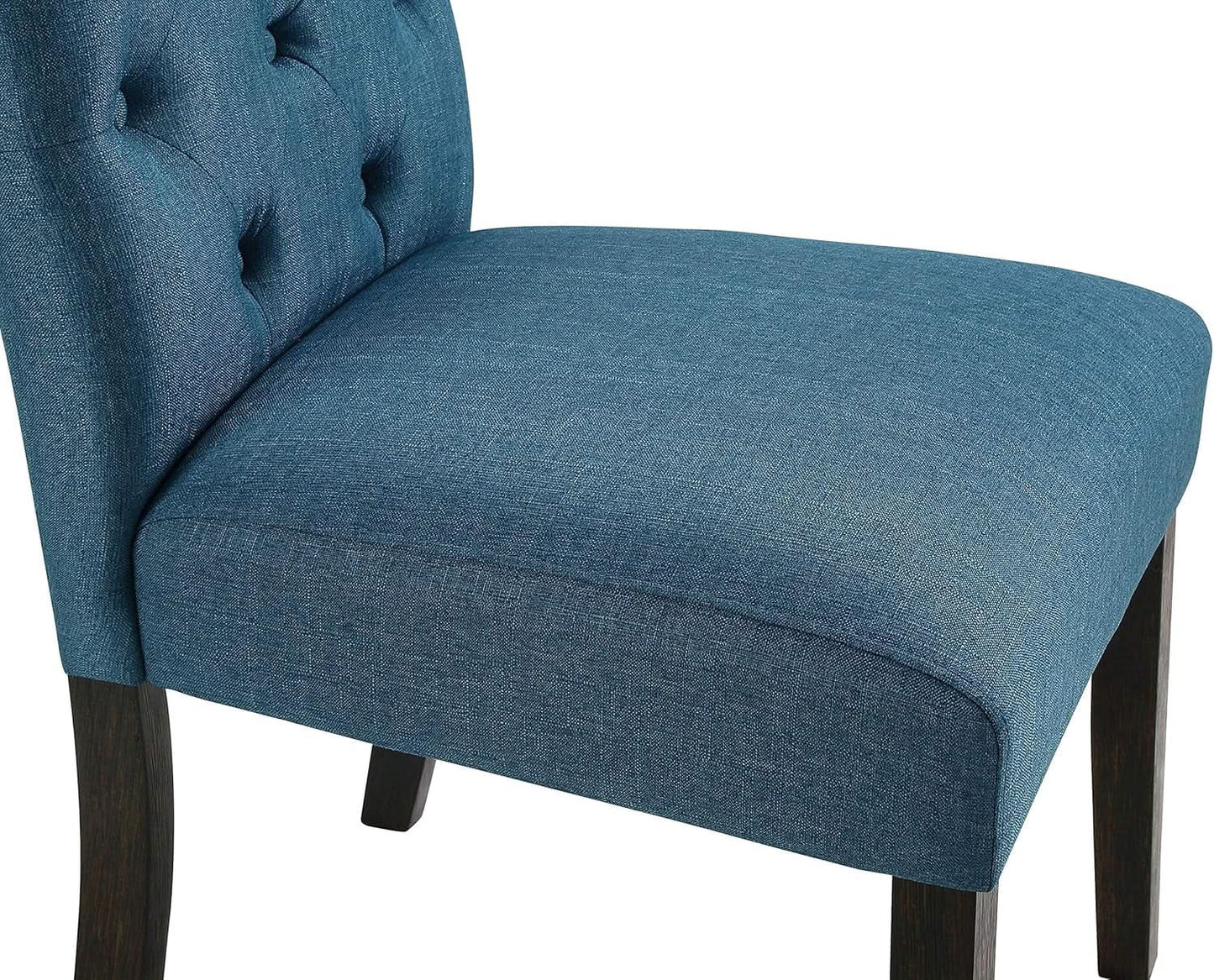 Blue Tufted Parsons Solid Wood Dining Chairs Set Of 2 from PriceLows™