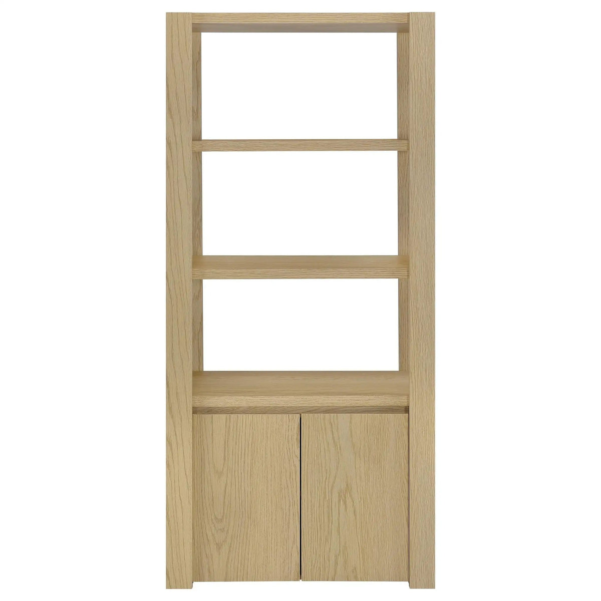 Laurelton 3-shelf Media Tower Tall Pier Cabinet | 31.5 x 17.5 x 70.75 in | Engineered Wood & Veneer | Light Oak