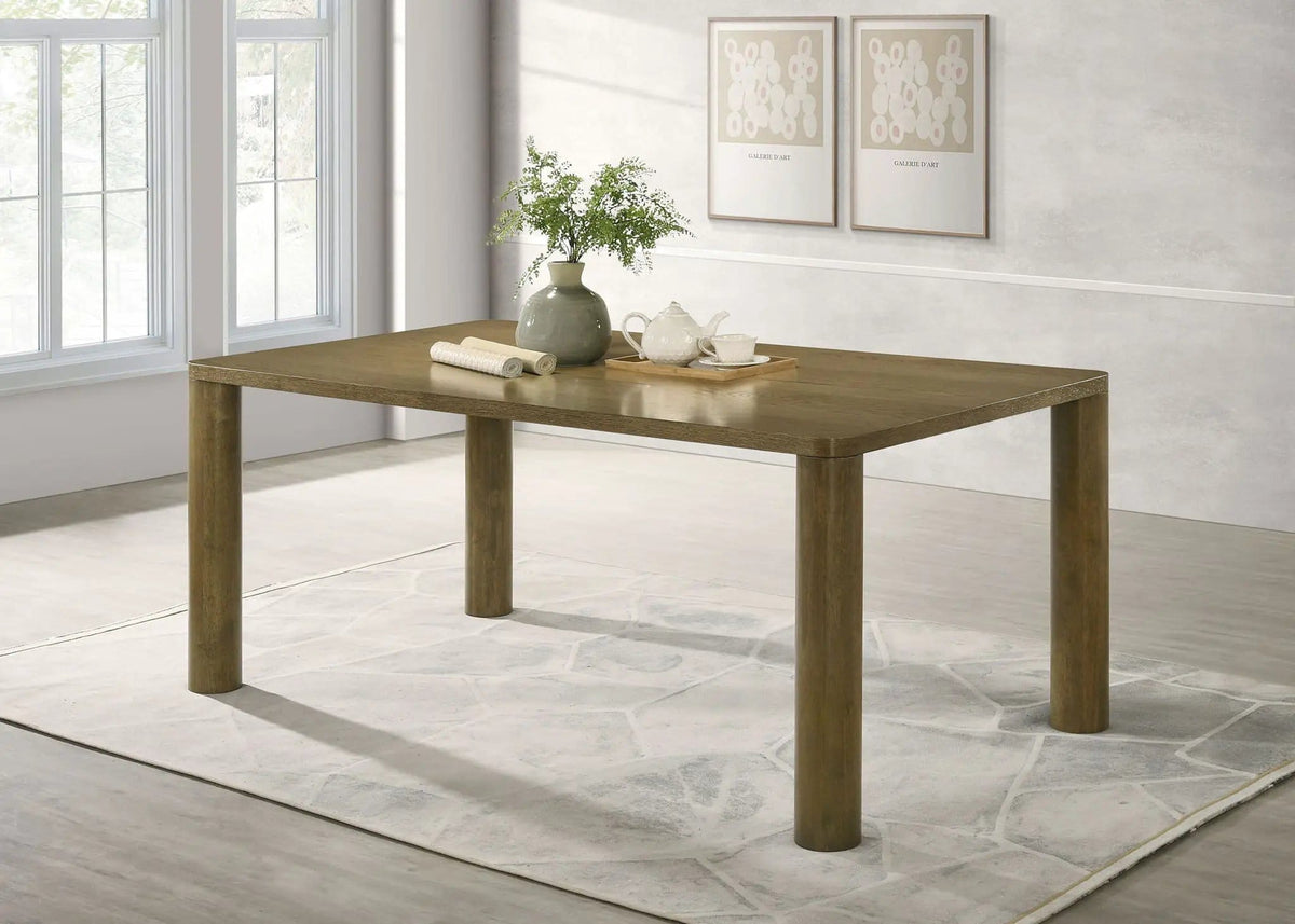Castlewood 71-inch Rectangular Wood Dining Table Brown | 70.75 x 39.25 x 30.5 in | Oak Veneer & Wood | Oak