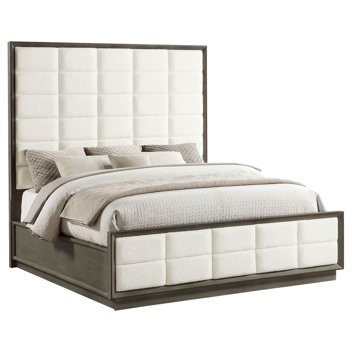 Durango 80-inch Eastern King Panel Bed Taupe | 81 x 86 x 80 in | Engineered Wood & Veneer | Oak