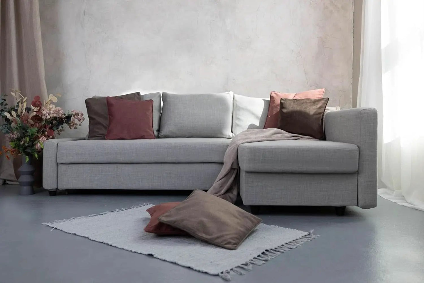 Friheten Slipcover For Ikea Friheten Sofa Bed With Chaise Light Grey from PriceLows™