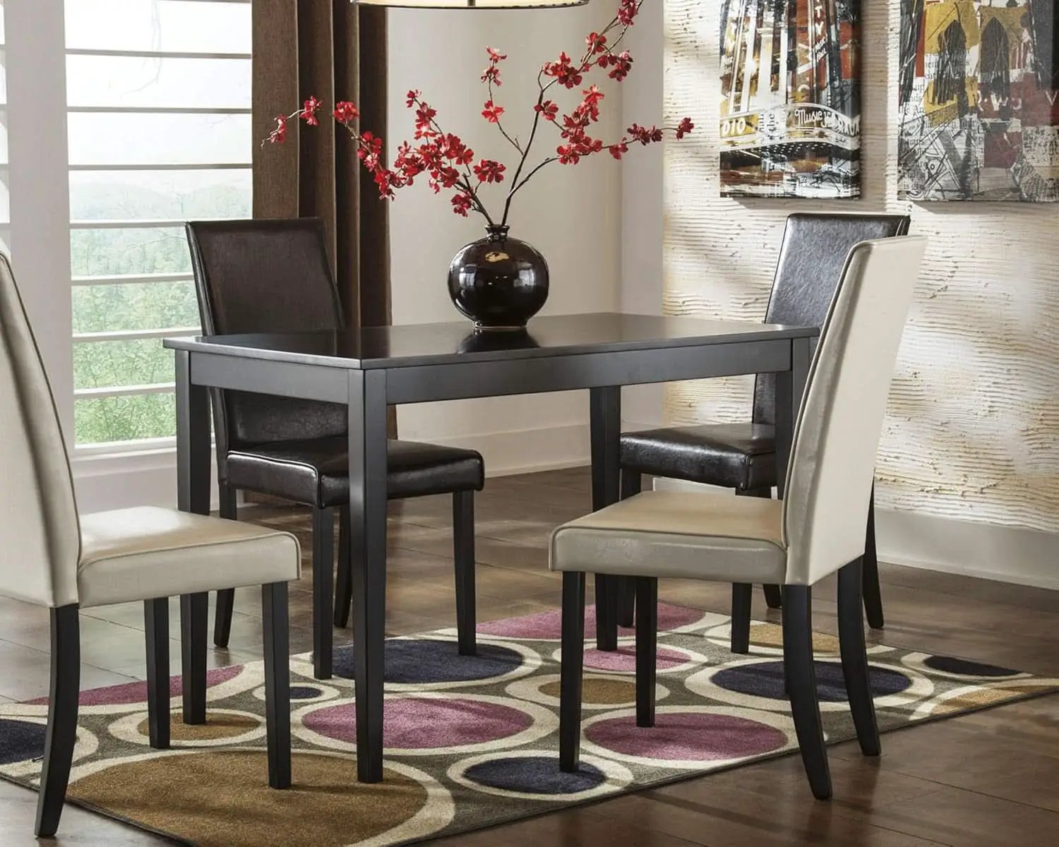 Kimonte Black Dining Room Table Rectangular Contemporary from PriceLows™