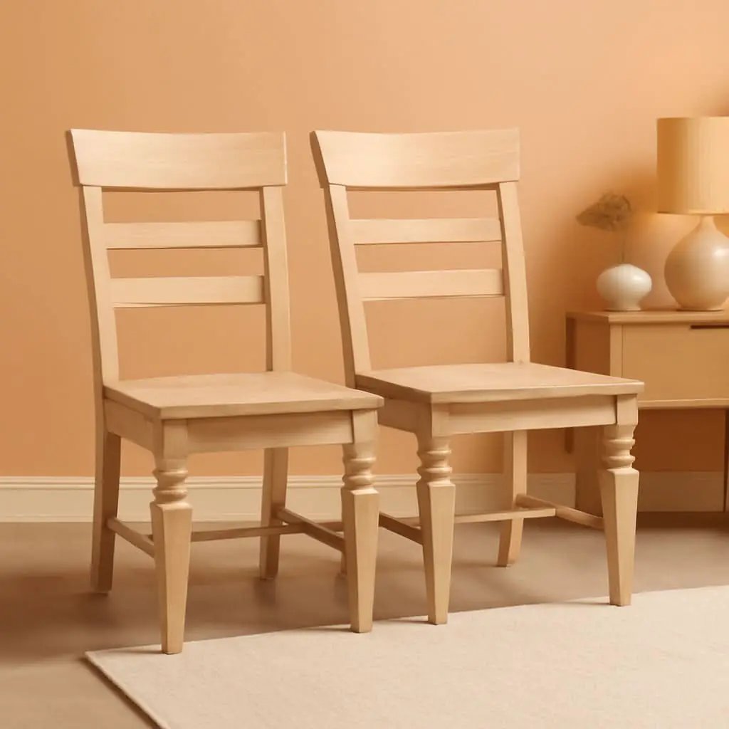 Two Java Dining Chairs Unfinished Parawood 225 Lb Capacity from PriceLows™