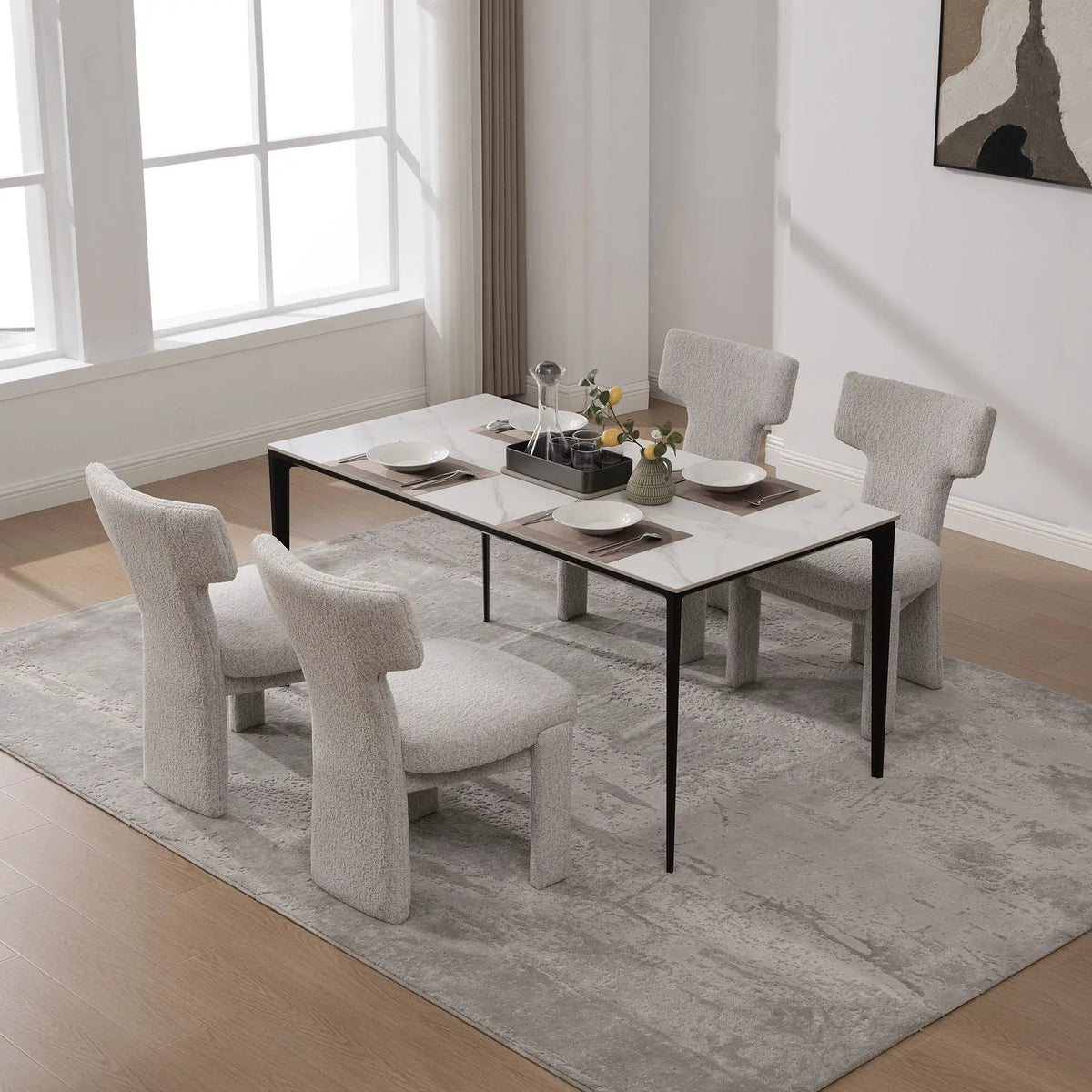 Armless Accent Chairs | Curved Back | Futuristic Design | Foam Padded Fabric